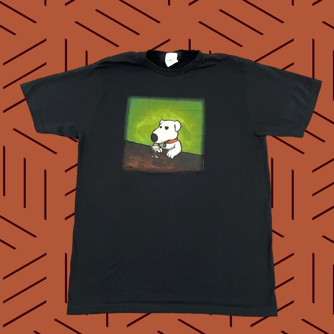 Vintage Family Guy Shirt Mens Large Black Dog Brian Drinking Martini Graphic Tee 2008 Hoodie, Sweatshirt | PodTeesHub.com