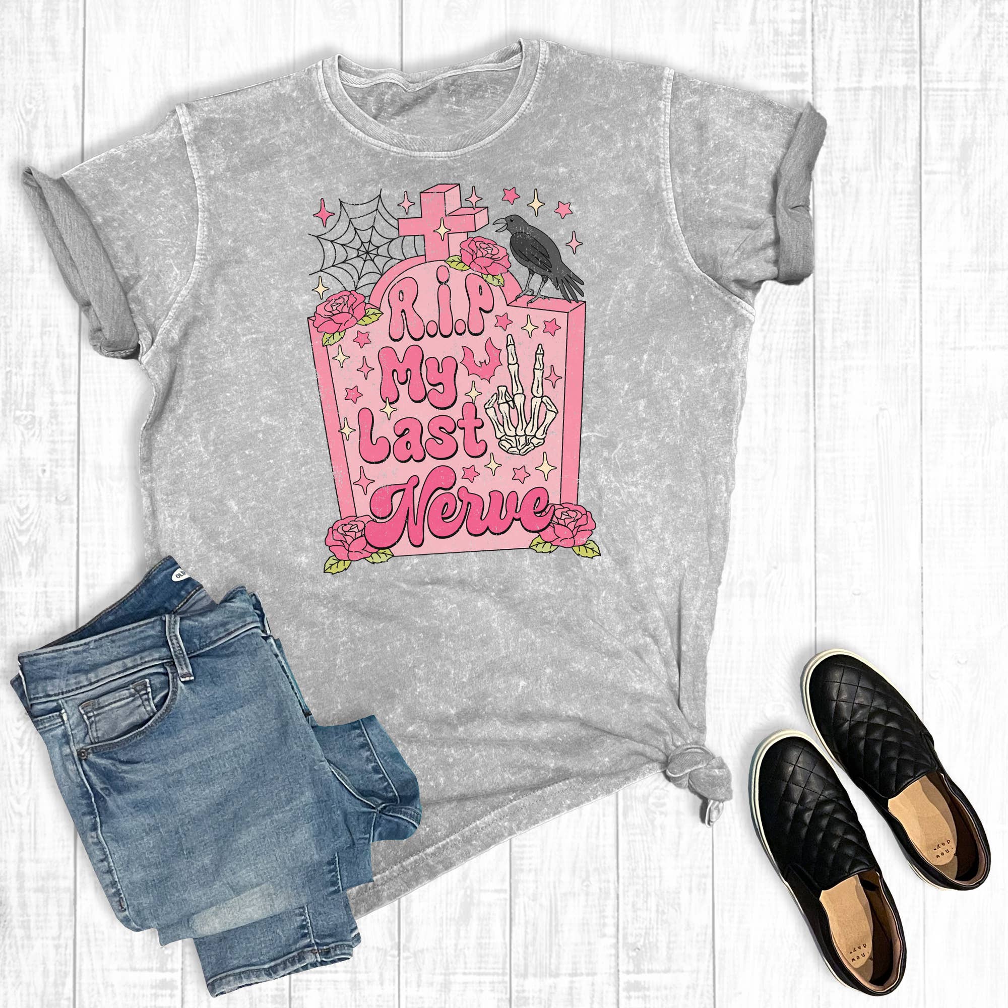 Rip My Last Nerve Mineral Wash Graphic Tee Hoodie, Sweatshirt | PodTeesHub.com