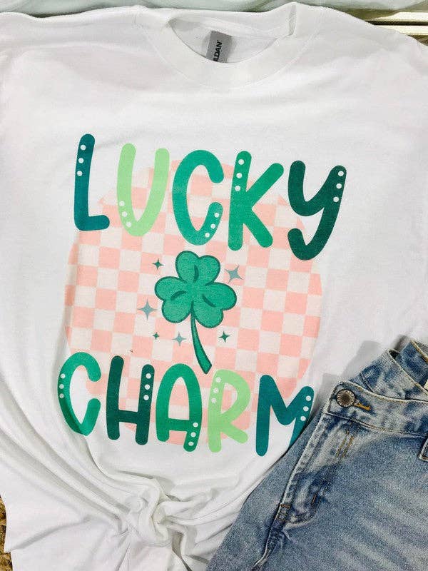 Lucky Charm Preppy Checkered Tee Hoodie, Sweatshirt | PodTeesHub.com