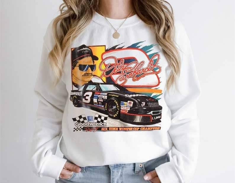 Vintage 90s Dale Earnhardt Nascar Racing Graphic Sweatshirt T-Shirts, Hoodie | PodTeesHub.com
