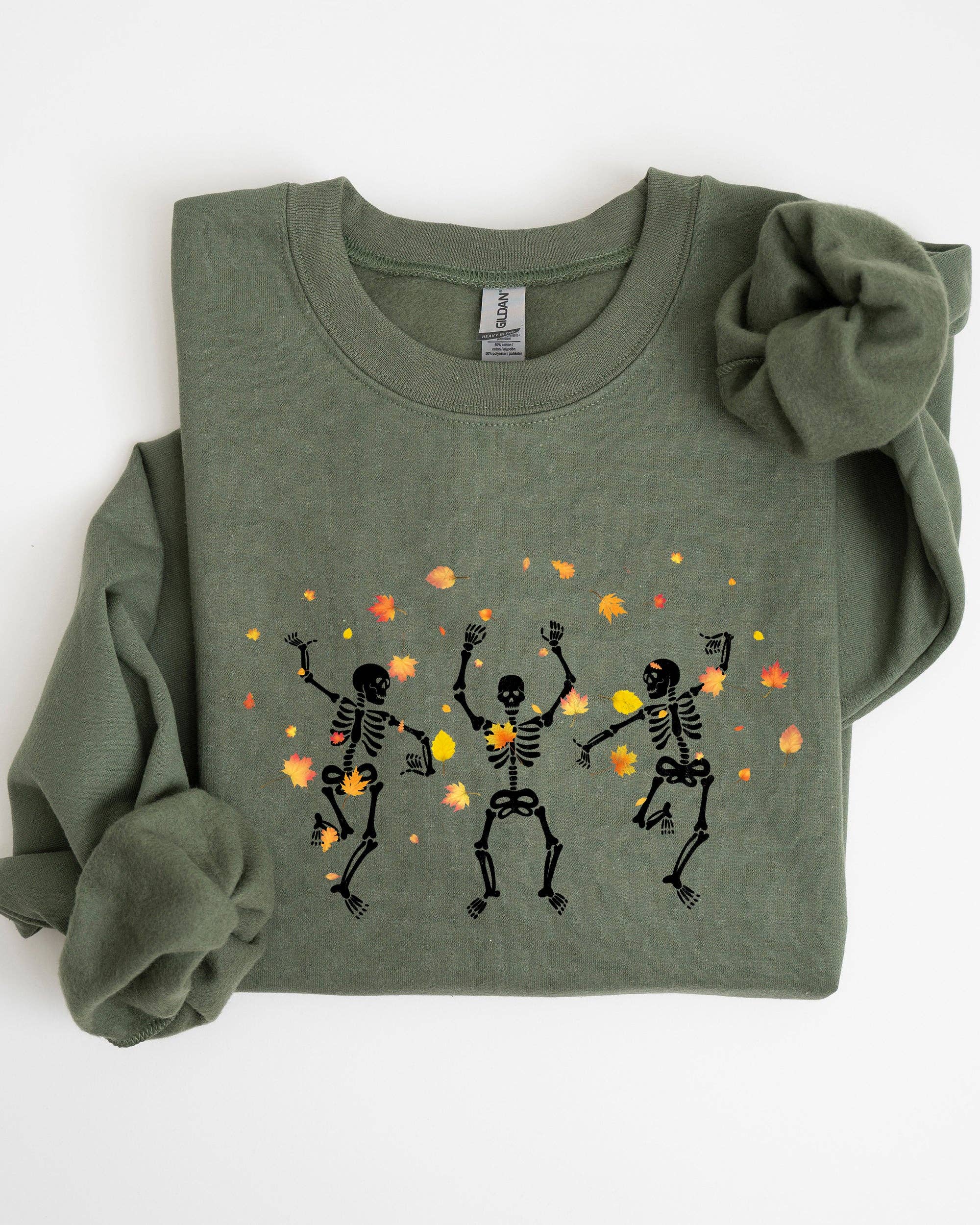 Fall Leaves Dancing, Skeletons,  Halloween Sweatshirt T-Shirts, Hoodie | PodTeesHub.com