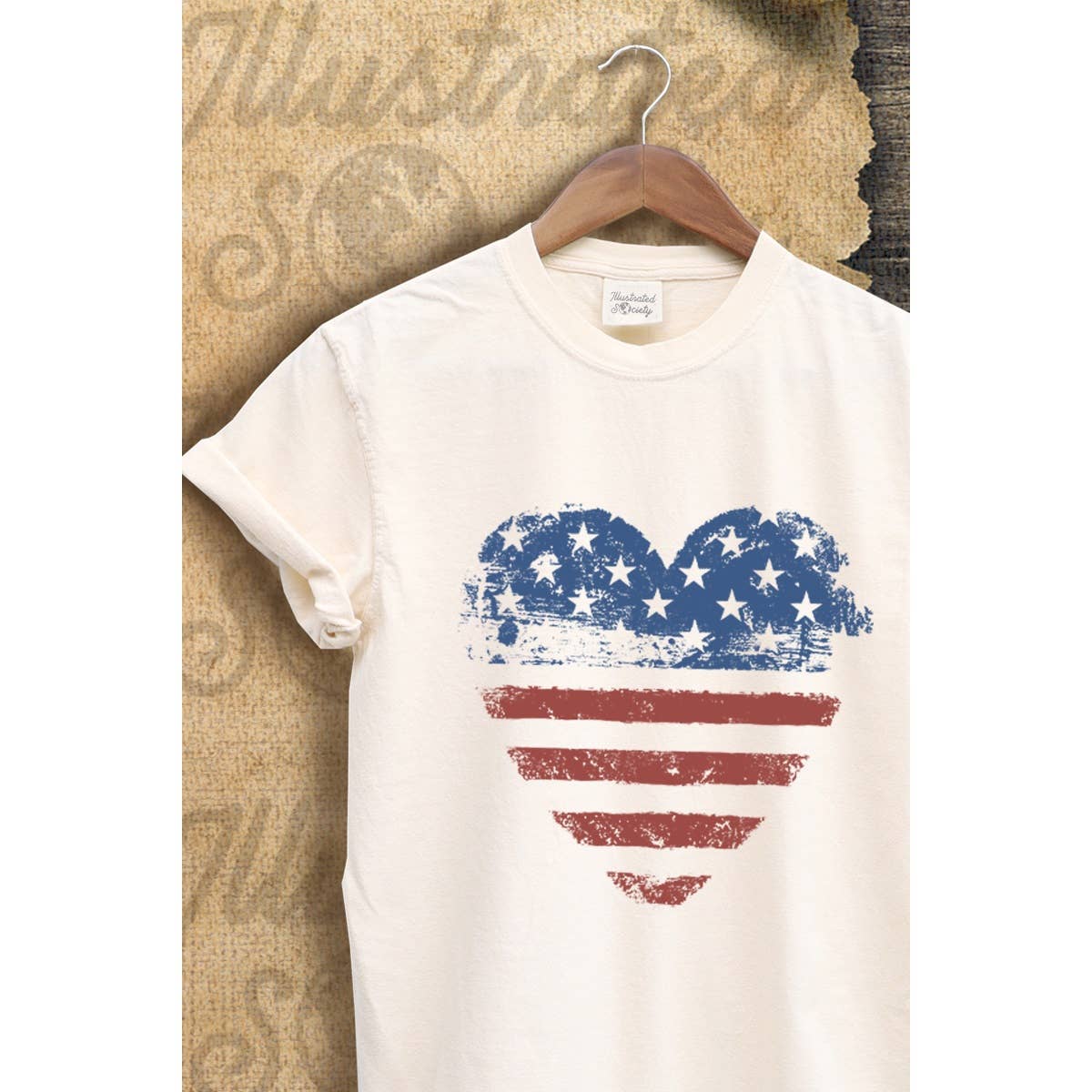 Heart America Vintage Graphic  Tee Hoodie, Sweatshirt | PodTeesHub.com