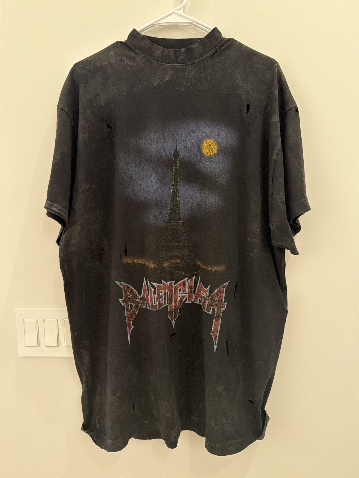 Balenciaga Distressed Paris Moon T Shirt Hoodie, Sweatshirt | PodTeesHub.com
