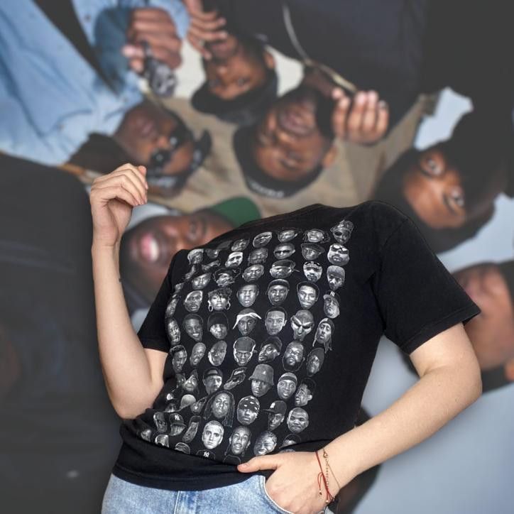 Band Tees T Shirt Rappers Faces Eminem 2pac Jay Z Kanye Size S Hoodie, Sweatshirt | PodTeesHub.com