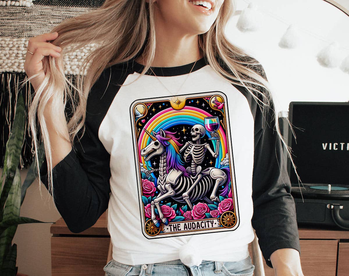 The Audacity Rainbow Unicorn - Funny Tarot Baseball T-Shirt Hoodie, Sweatshirt | PodTeesHub.com