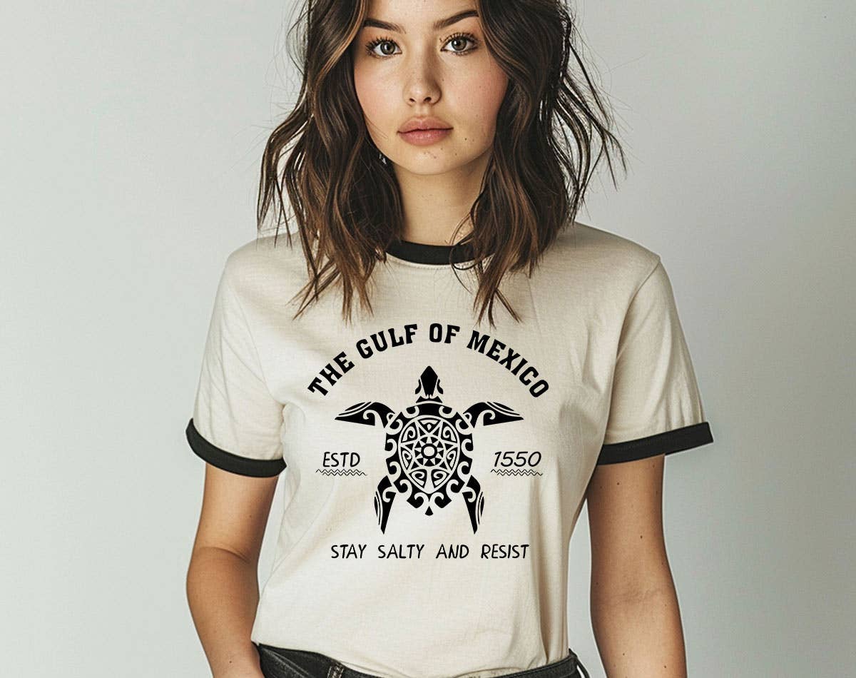 Gulf of Mexico -  Stay Salty Resist Ringer T-Shirt Hoodie, Sweatshirt | PodTeesHub.com
