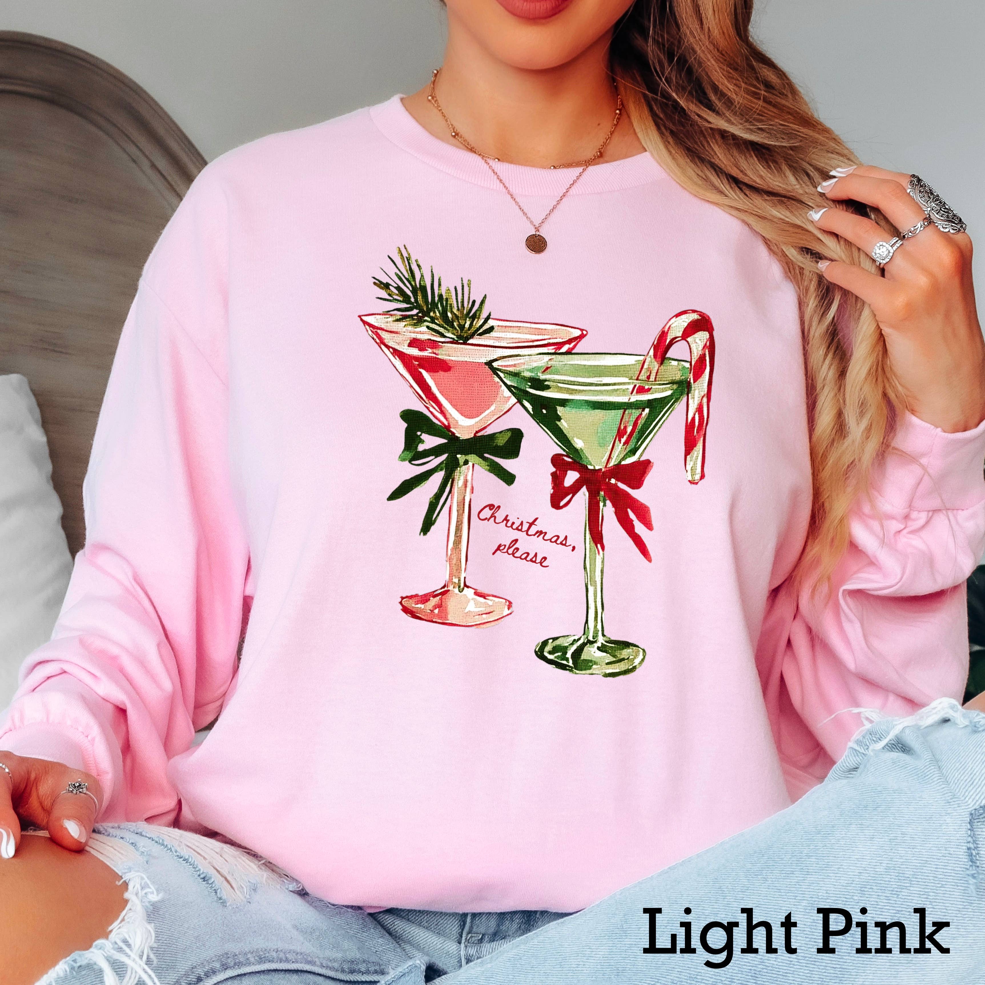 Christmas Martini Long Sleeve Christmas Graphic Shirt Hoodie, Sweatshirt | PodTeesHub.com
