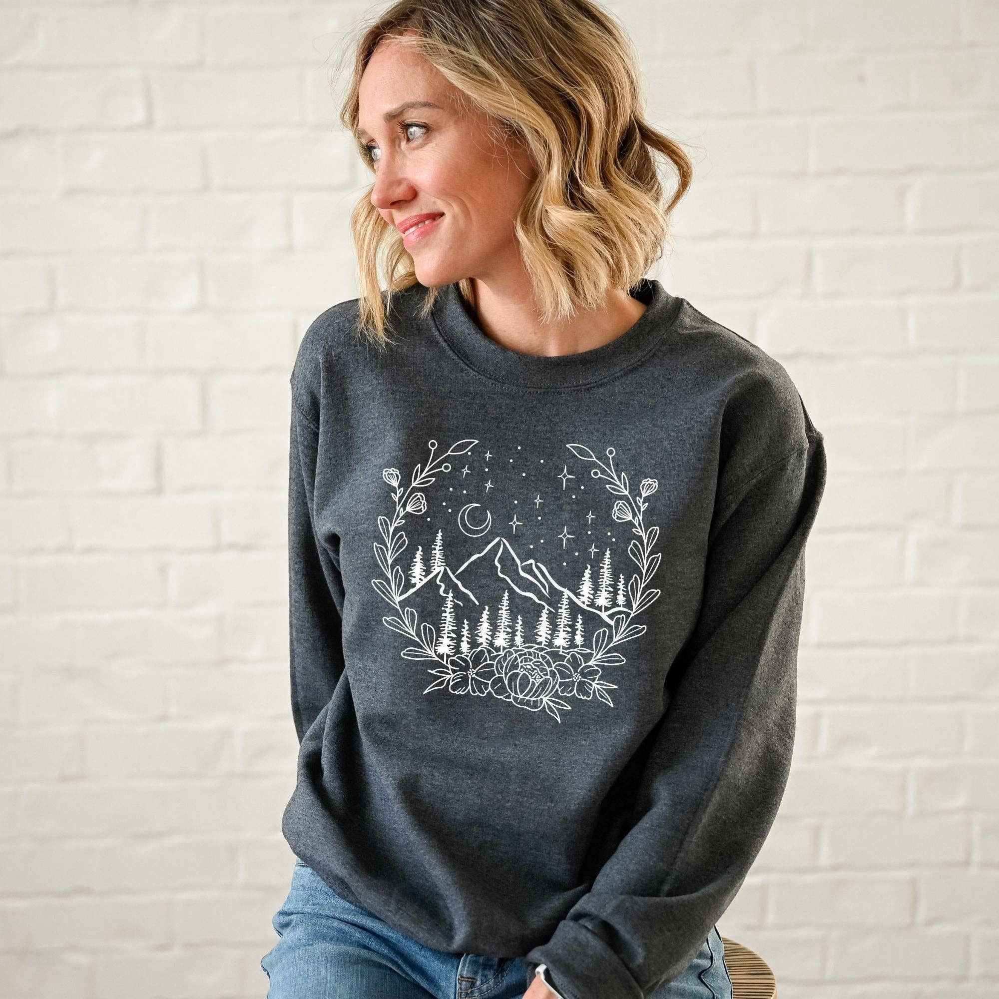 Mountain Scene Nature Lover Unisex Sweatshirt T-Shirts, Hoodie | PodTeesHub.com