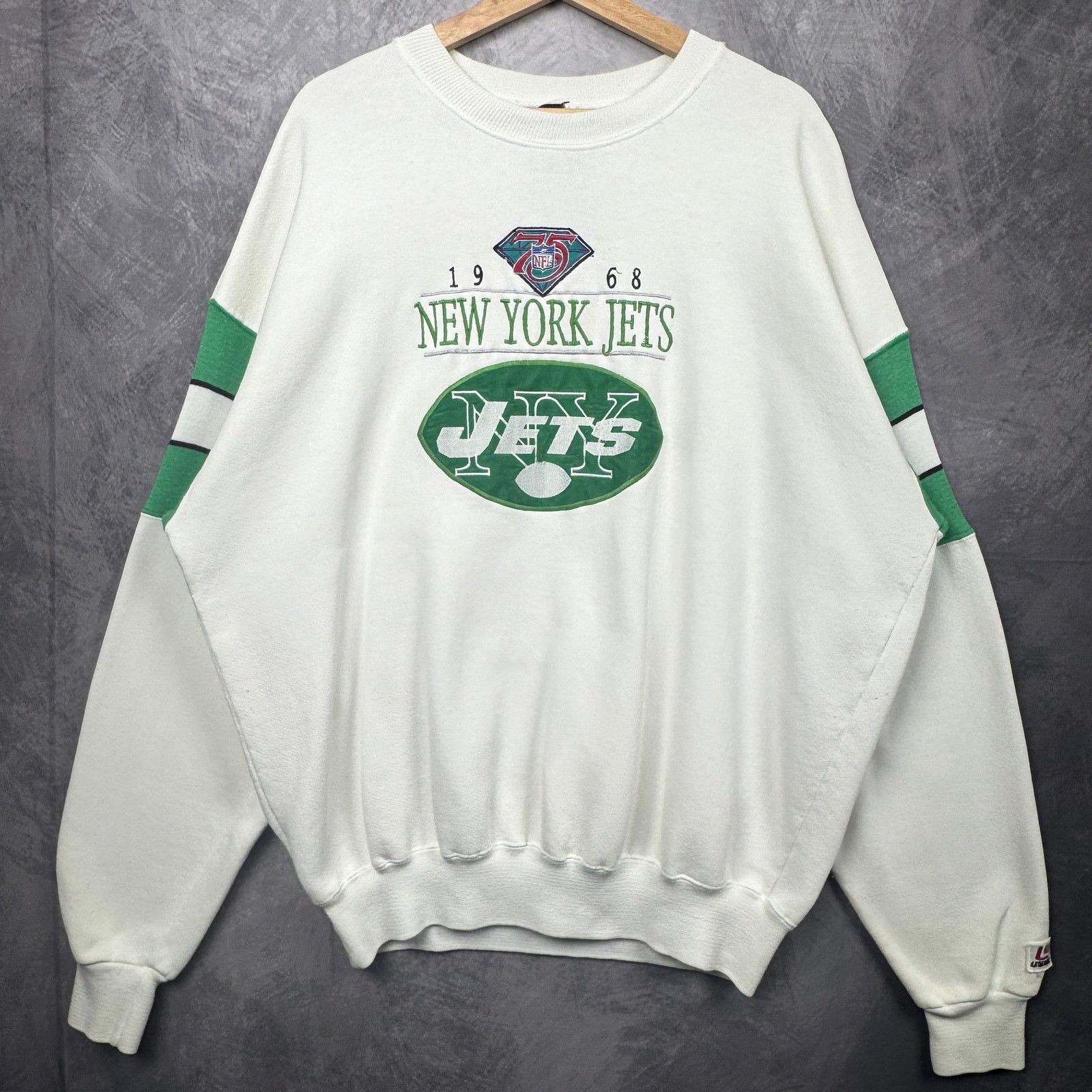 Vintage 90s White New York Jets Logo Graphic Sweatshirt 90s Xl 4112 T-Shirts, Hoodie | PodTeesHub.com