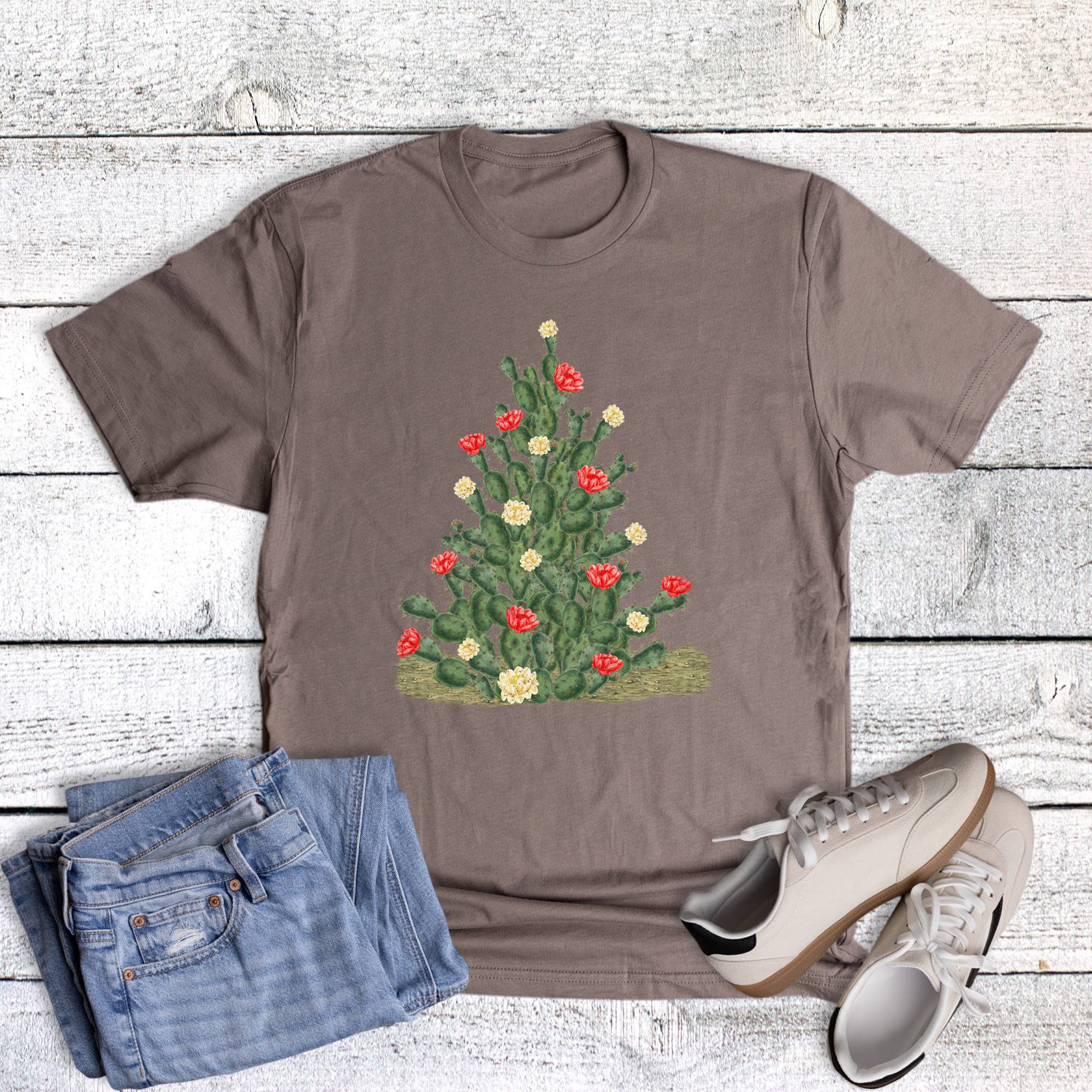 Christmas Tree Cactus Graphic Tee Hoodie, Sweatshirt | PodTeesHub.com