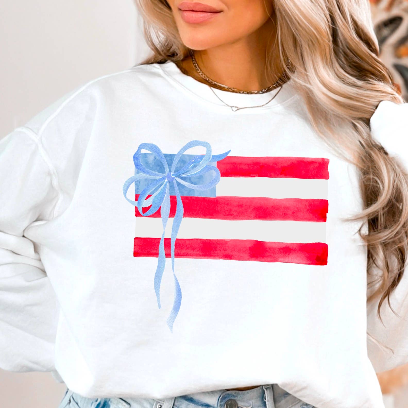 Coquette American Flag | July 4th Patriotic Sweatshirt T-Shirts, Hoodie | PodTeesHub.com