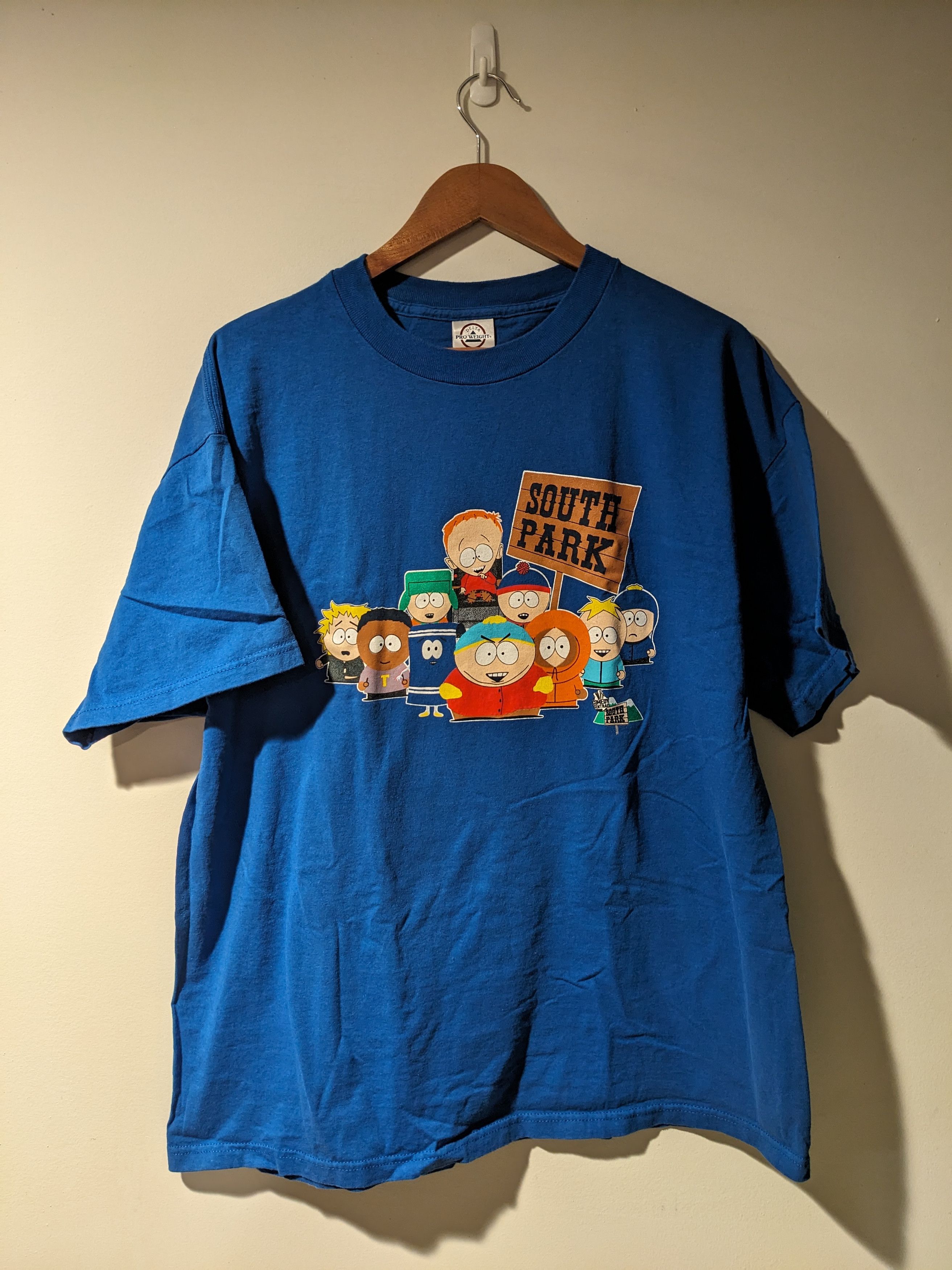 Vintage Y2k South Park Cartman Kenny Blue X Large T Shirt Hoodie, Sweatshirt | PodTeesHub.com