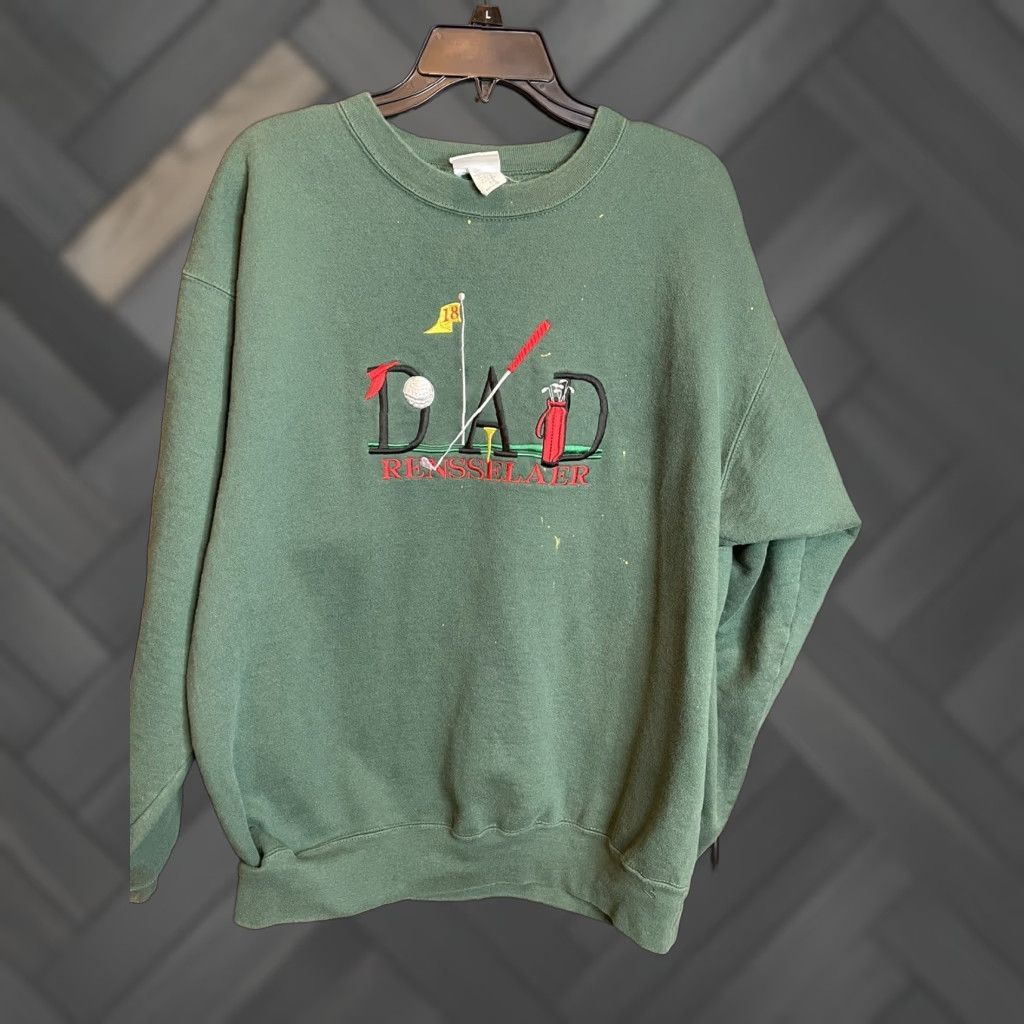 Vintage 90s Golf Club Crewneck Sweatshirt Adult Xl Green Embroidered Heavyweight Insulated M T-Shirts, Hoodie