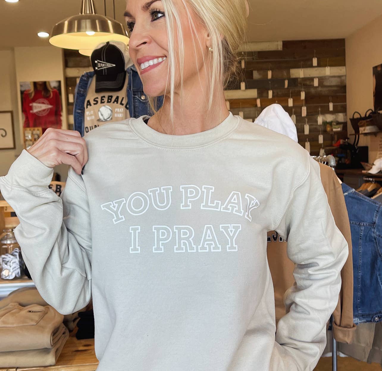 Collegiate Puff Sweatshirt | Christian Sports Apparel T-Shirts, Hoodie | PodTeesHub.com