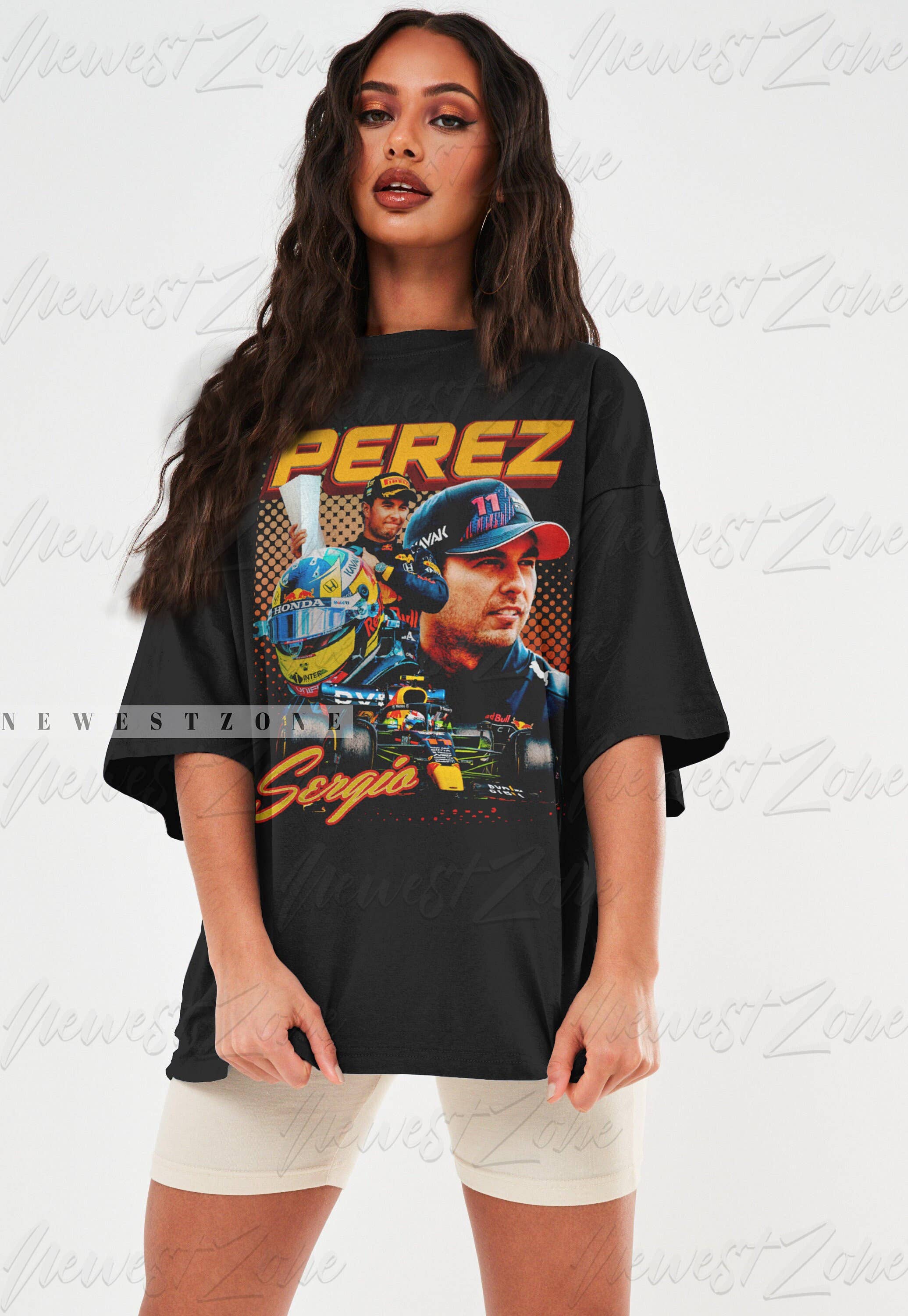 Sergio Pérez Vintage 90s Racing Tee  Formula Fans Gift Hoodie, Sweatshirt | PodTeesHub.com