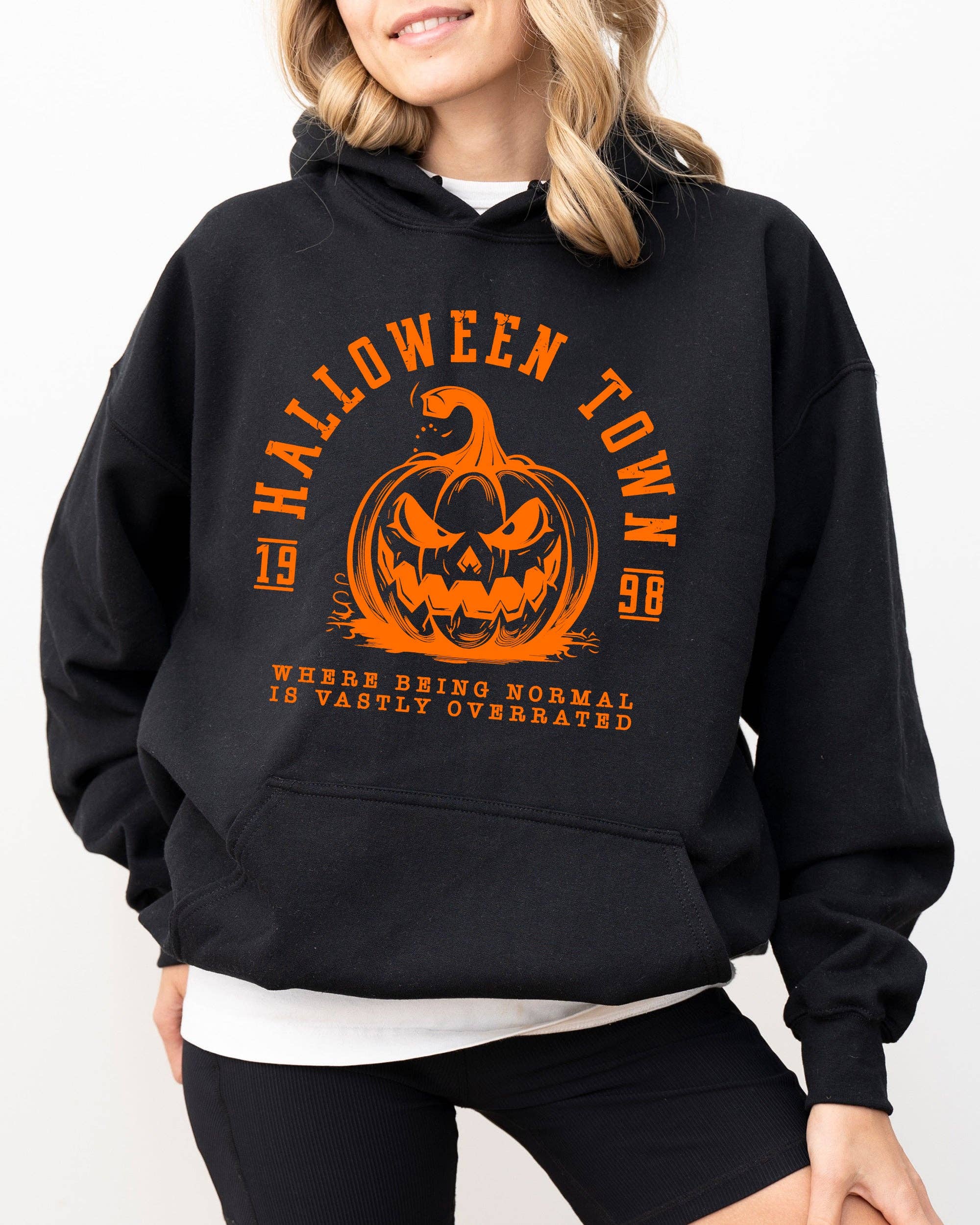 Halloween Town, Pumpkin, Spooky Skeleton Halloween Hoodie T-Shirts, Sweatshirt | PodTeesHub.com