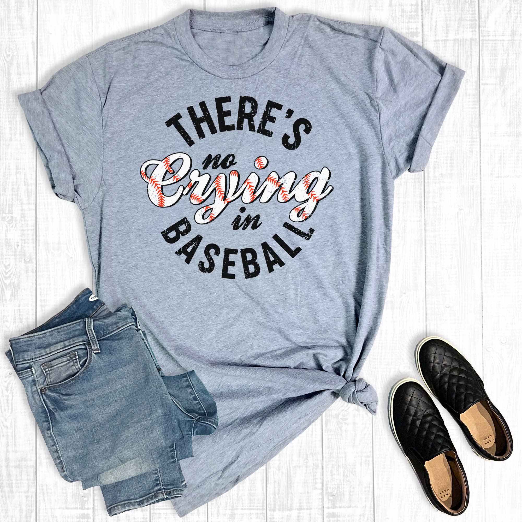 Retro There's No Crying in Baseball Graphic Tee Hoodie, Sweatshirt | PodTeesHub.com