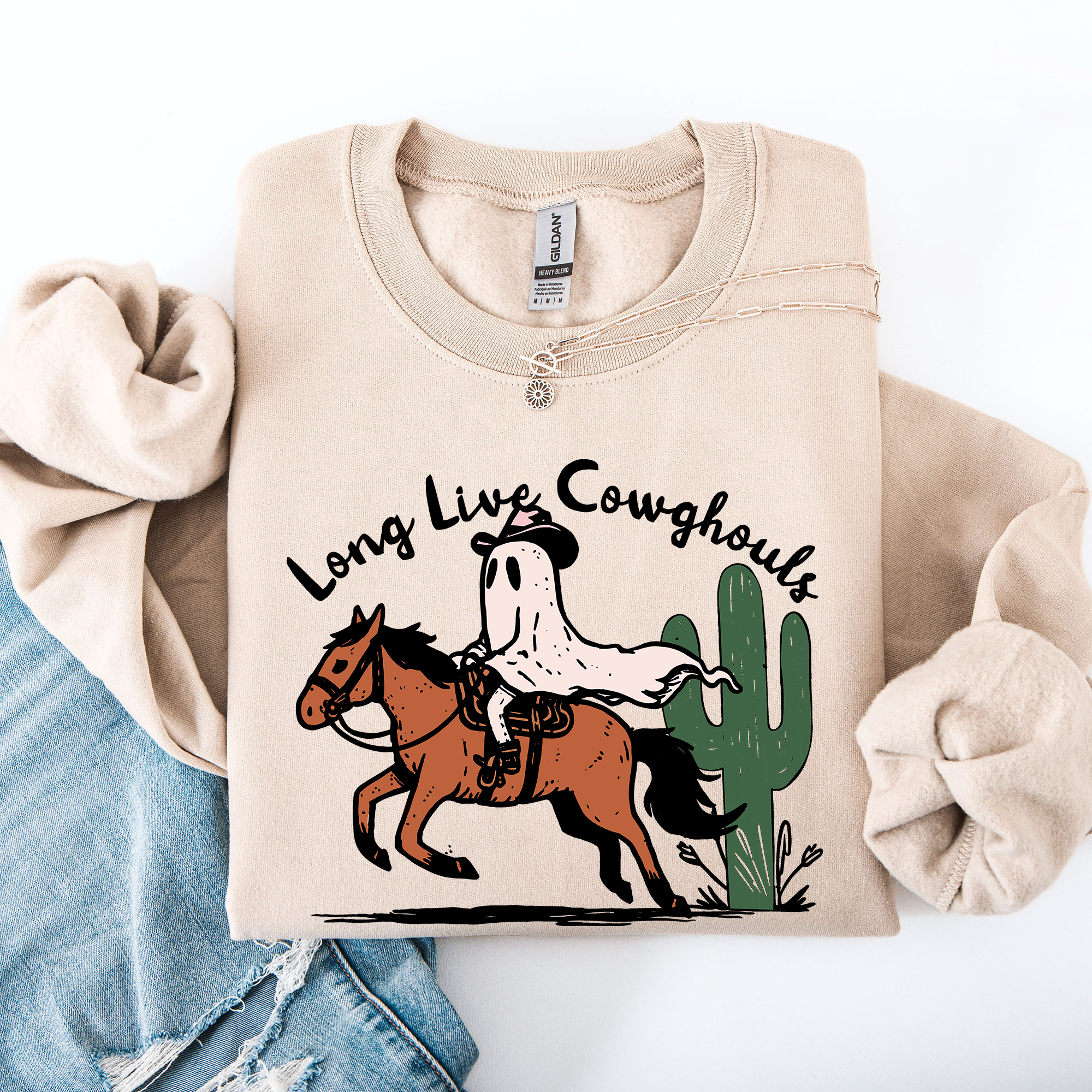 Long Live Cowghouls, Cowgirls Western Halloween Sweatshirt T-Shirts, Hoodie | PodTeesHub.com