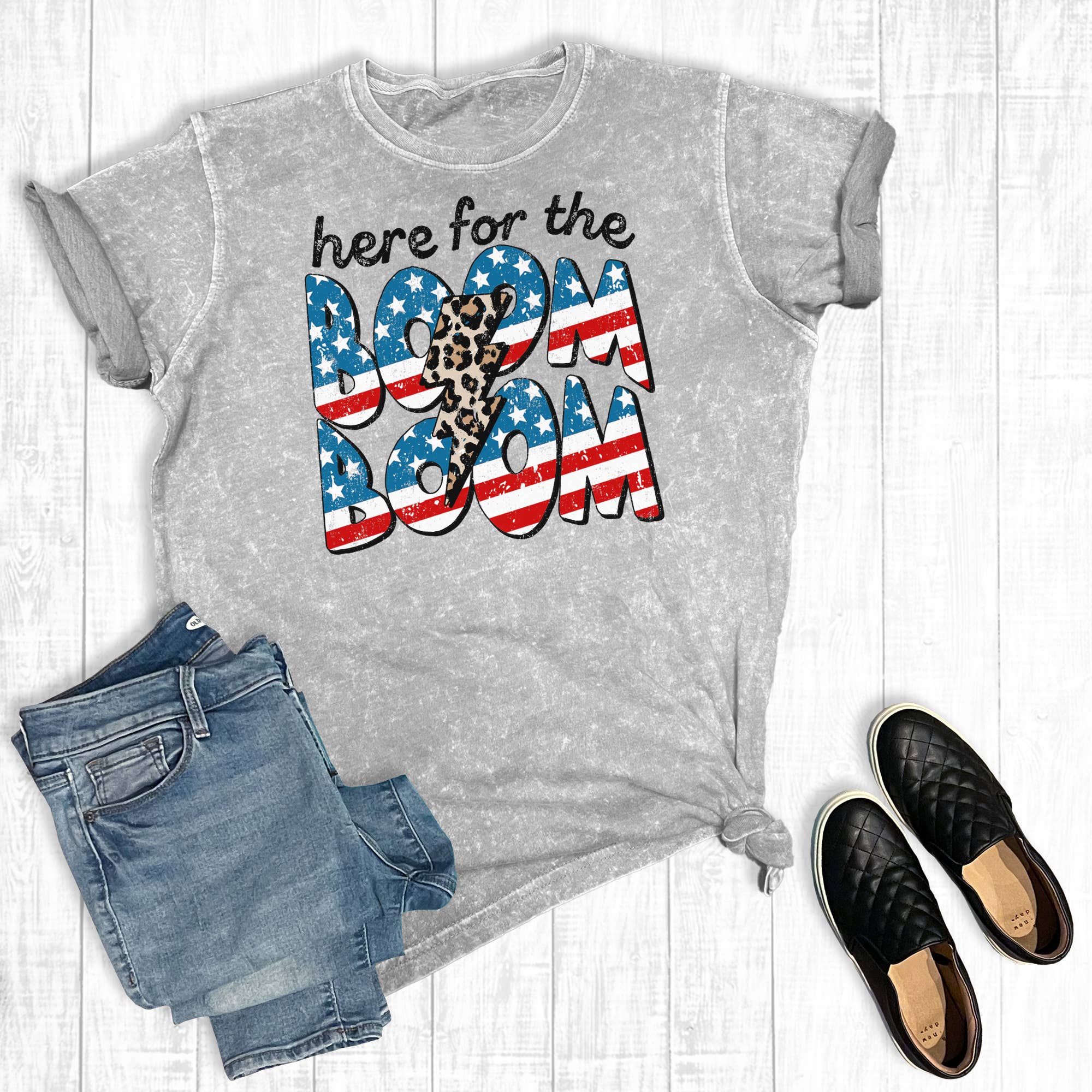 July 4th Here For the Boom Boom Mineral Wash Graphic Tee Hoodie, Sweatshirt | PodTeesHub.com