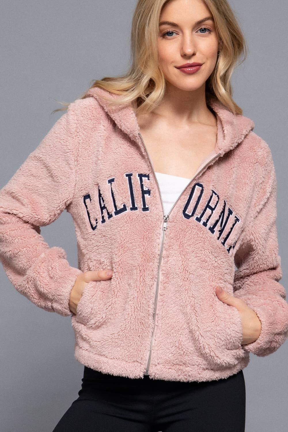 ....SI-26811 Long Sleeve California Embroidery Faux Fur Hoodie T-Shirts, Sweatshirt | PodTeesHub.com