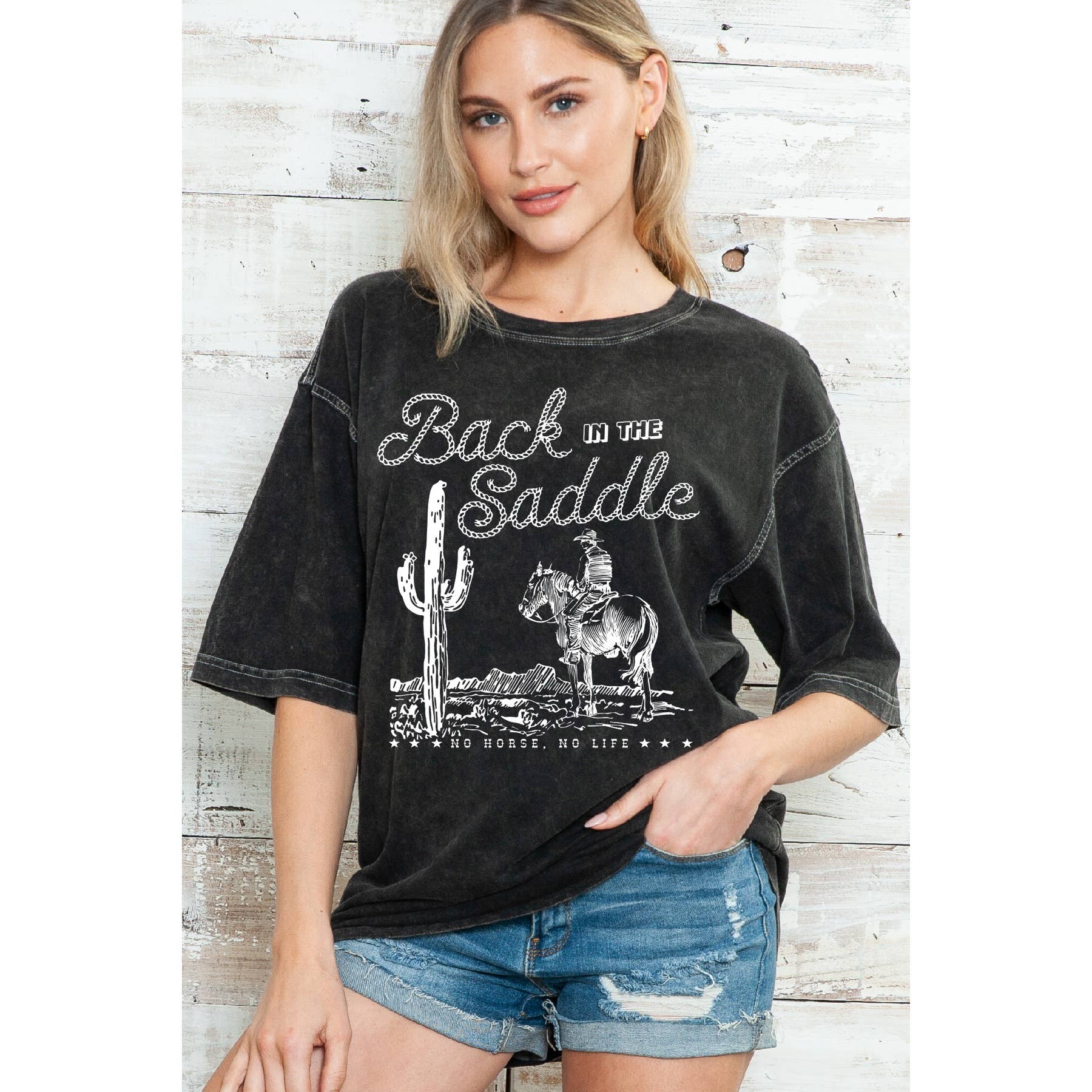 Back in the Saddle Oversize Mineral Wash T Shirt Hoodie, Sweatshirt | PodTeesHub.com