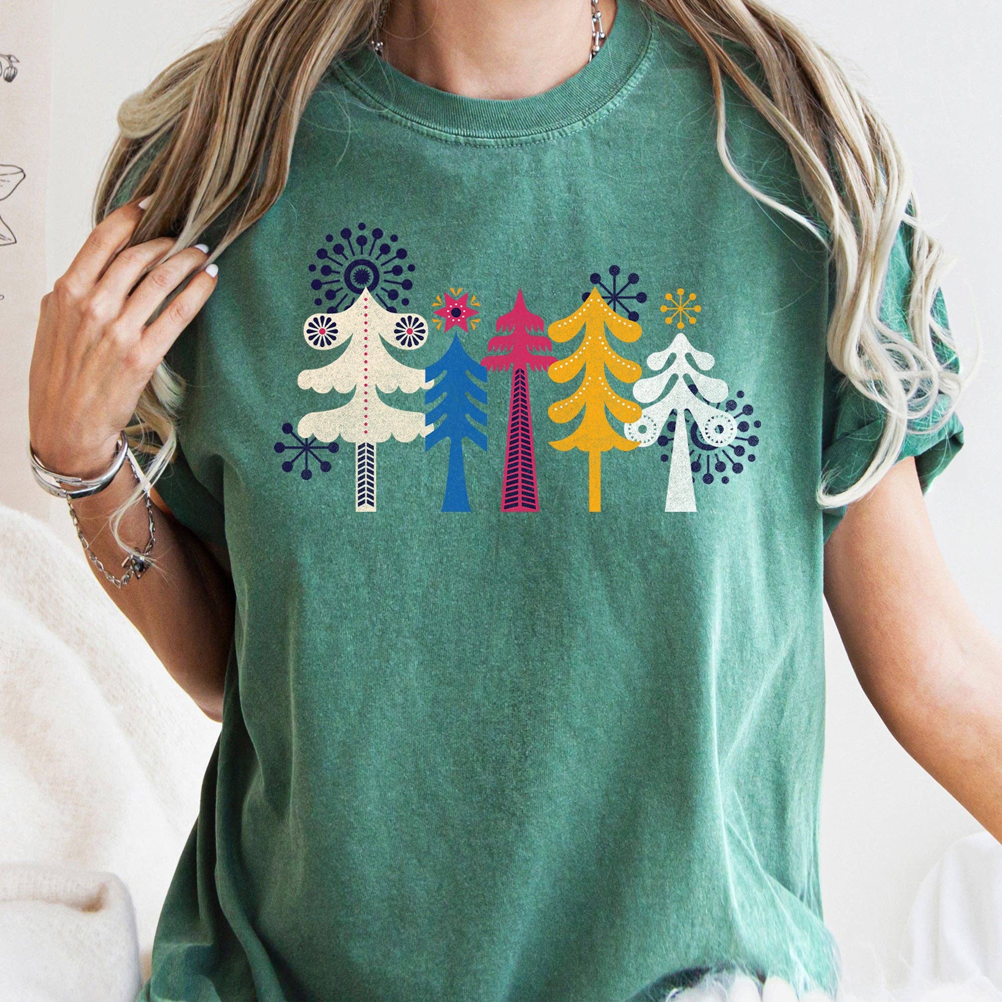Noel Folk Art, Christmas, Snowflakes, Nordic, Tshirt Hoodie, Sweatshirt | PodTeesHub.com