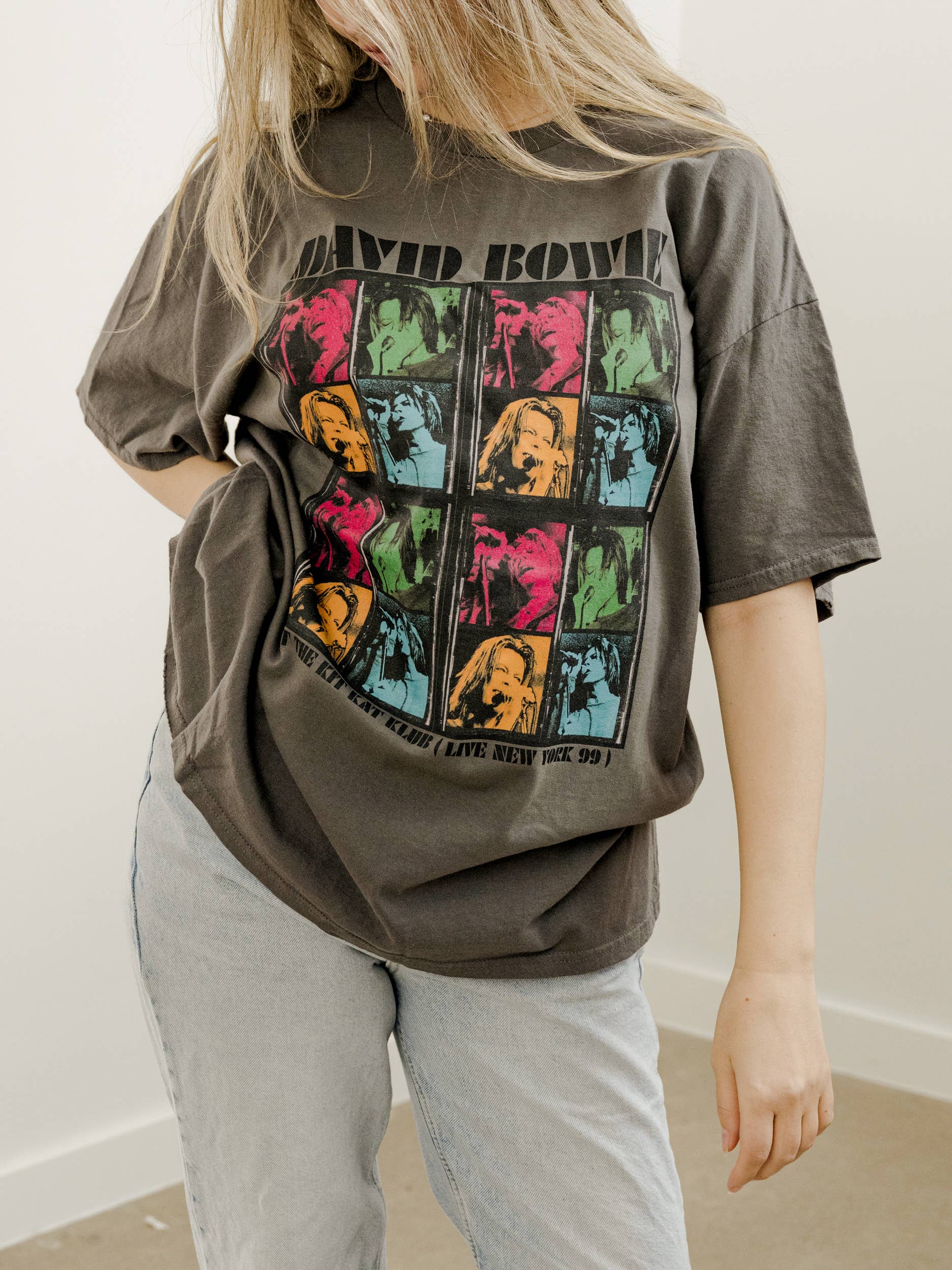 David Bowie Kit Kat Club Charcoal Thrifted Graphic Tee Hoodie, Sweatshirt | PodTeesHub.com