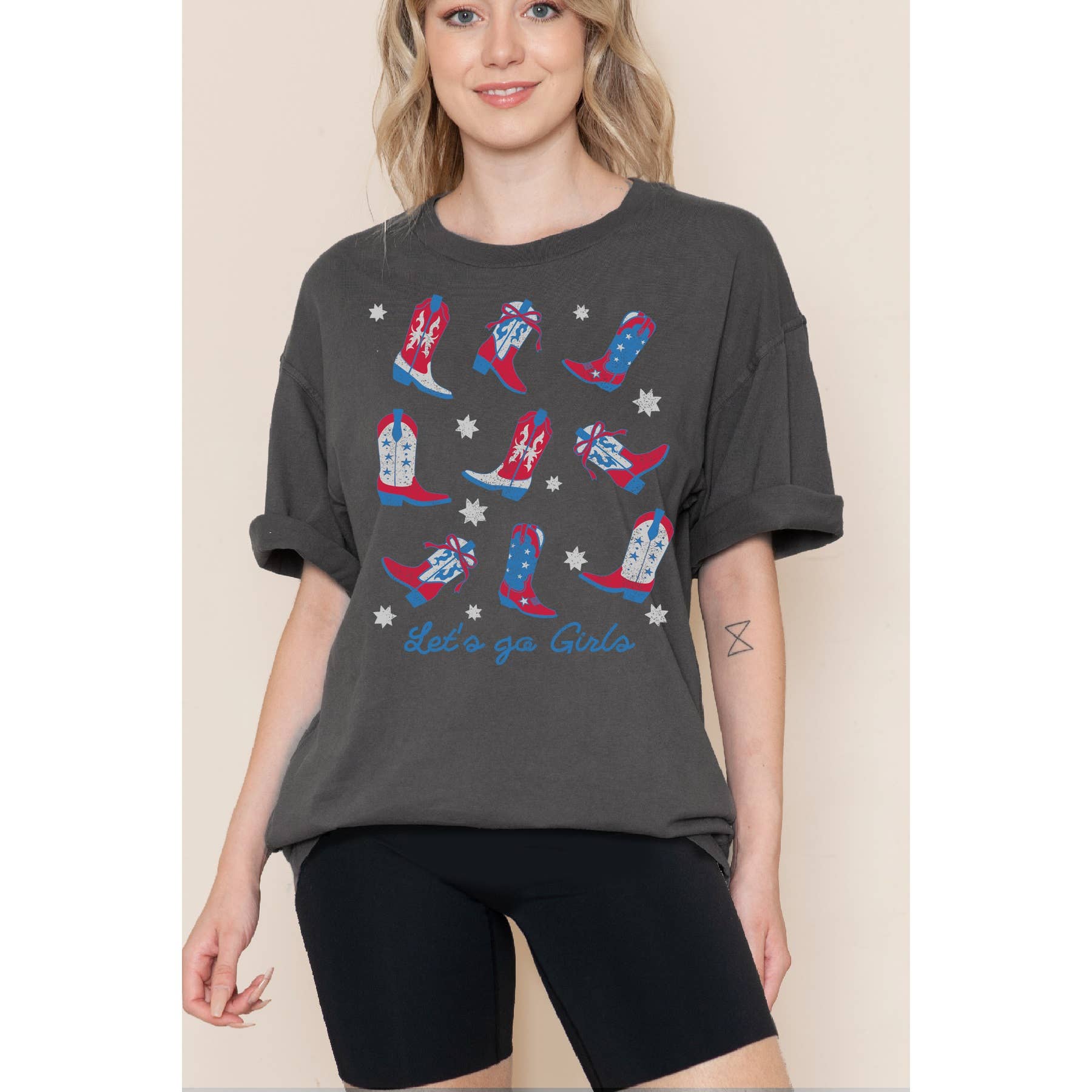 Lets Go Girls Boot - Oversized Unisex Tee Hoodie, Sweatshirt | PodTeesHub.com