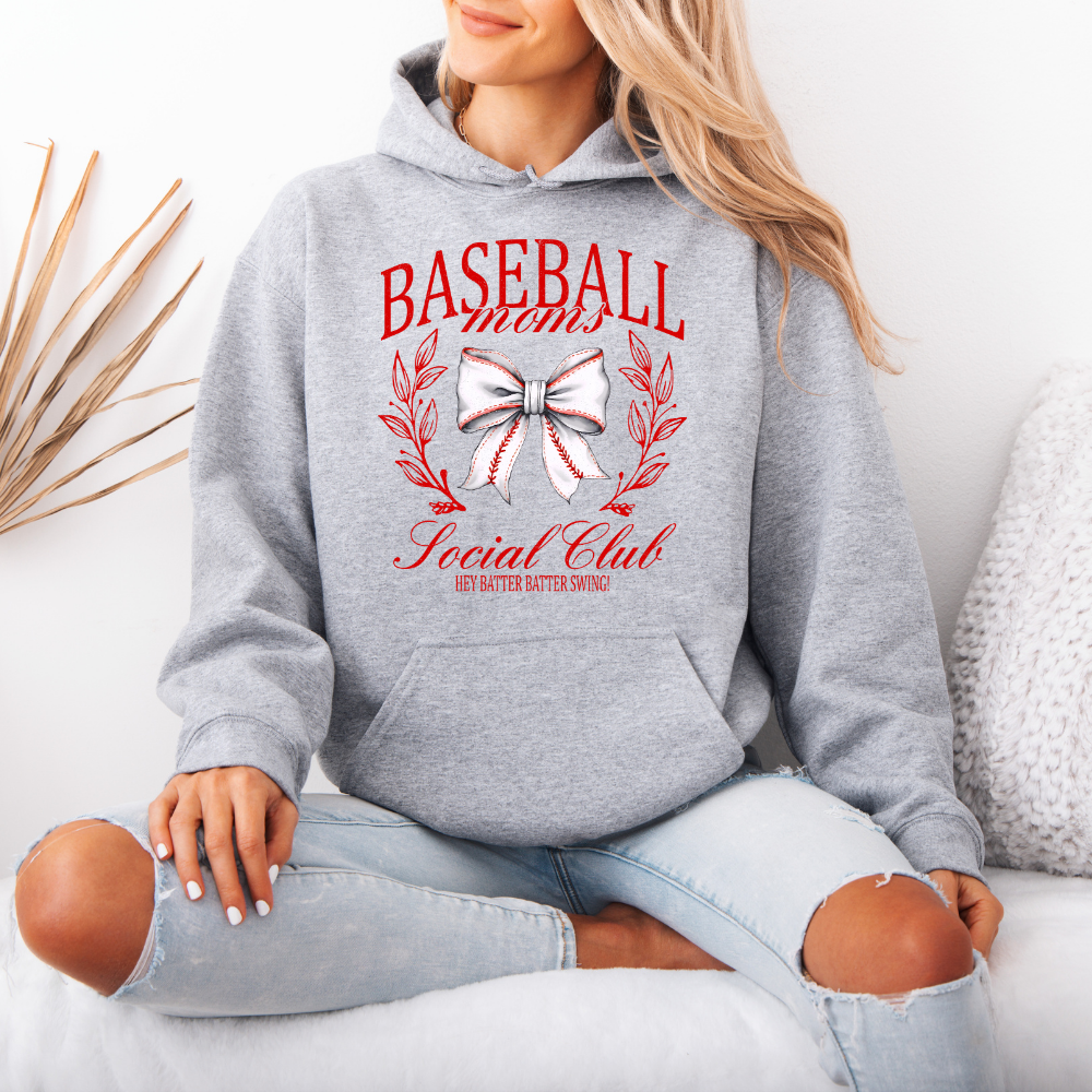 Baseball Moms Social Club | Unisex Hoodie Sweatshirt T-Shirts | PodTeesHub.com