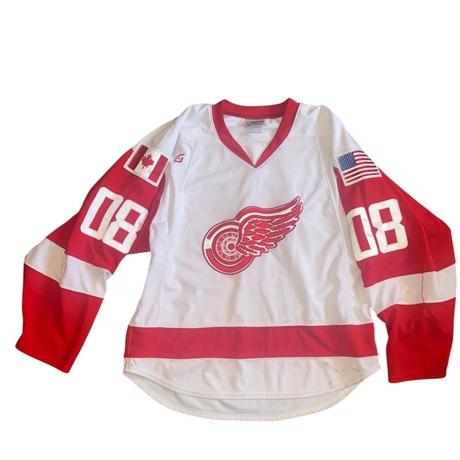 Nhl Detroit Red Wings Hockey Jersey White Red Number 08 Nhl Men T-Shirts, Hoodie, Sweatshirt | PodTeesHub.com