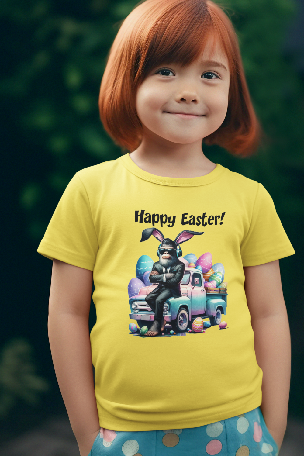 Easter Bigfoot Toddler T-Shirt - Yellow Hoodie, Sweatshirt | PodTeesHub.com