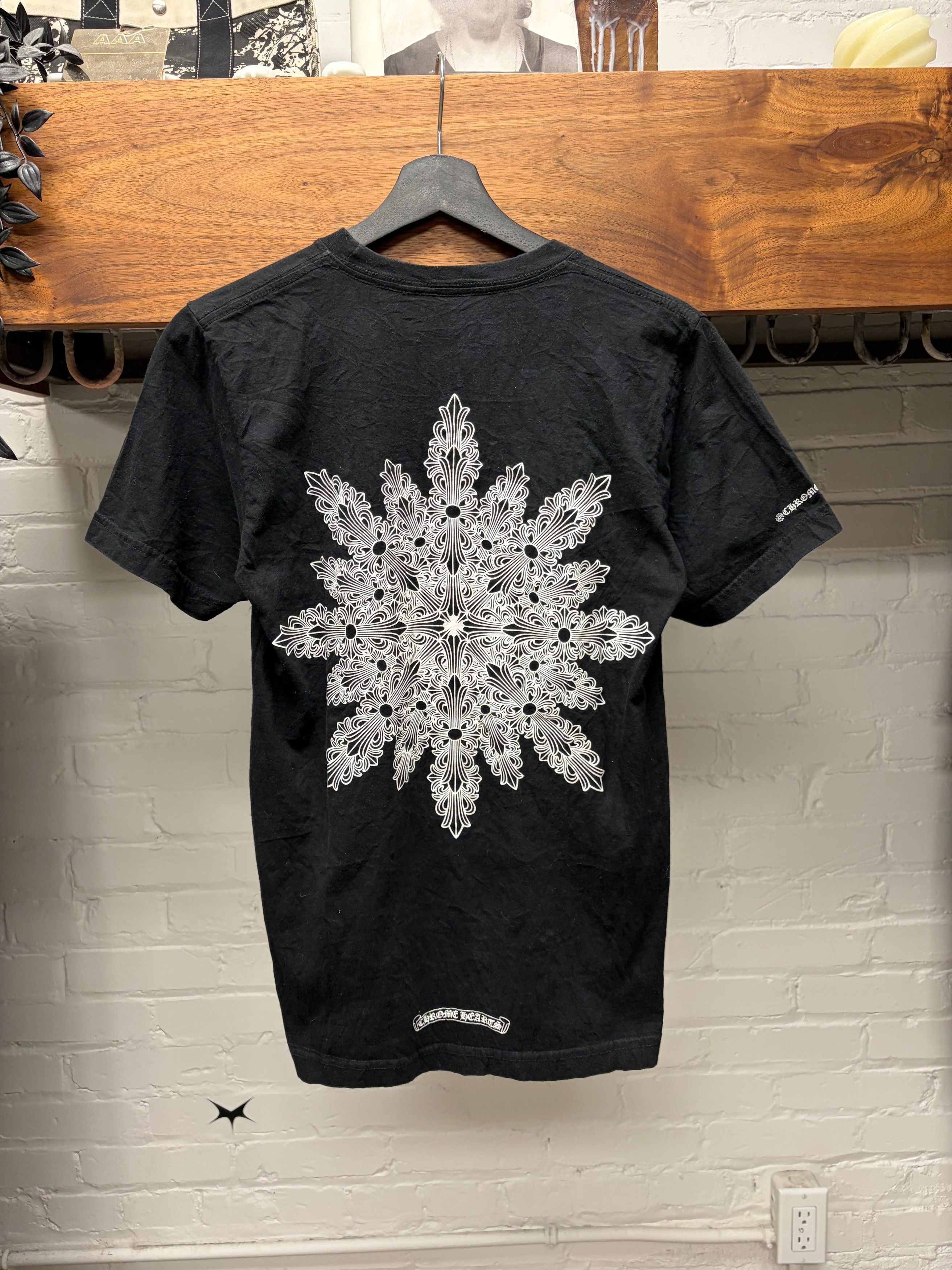 Hearts Chrome Hearts Floral Snowflake Cross Black Graphic T Shirt Hoodie, Sweatshirt | PodTeesHub.com