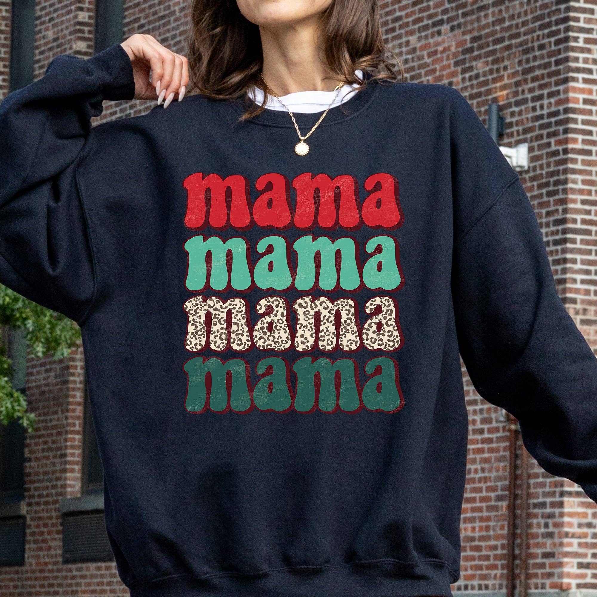 Mama Mama Mama Mama Christmas, Retro Santa Sweatshirt T-Shirts, Hoodie | PodTeesHub.com