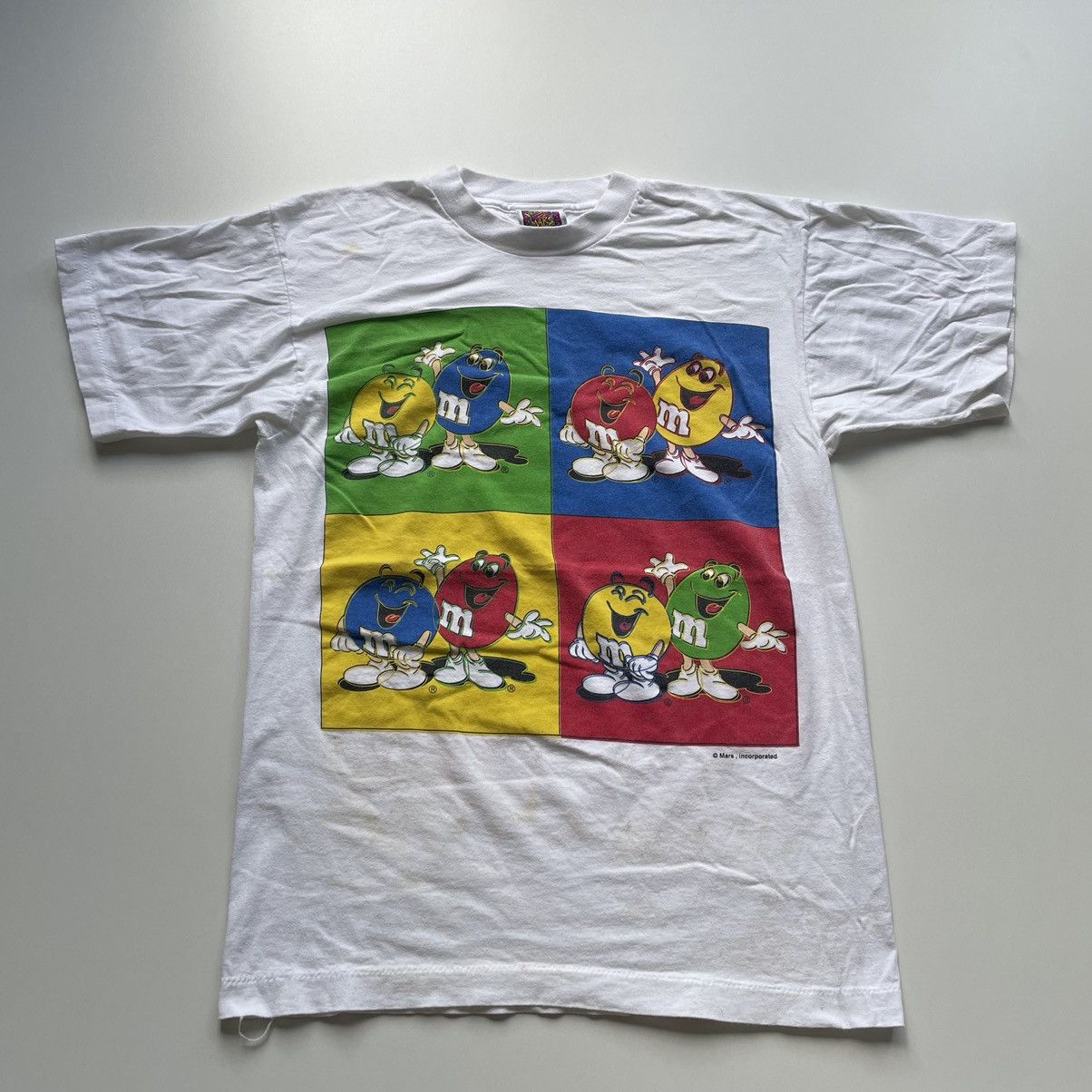 Vintage 90s M Ms Promo Art Graphic T Shirt White Medium Rare Hoodie, Sweatshirt | PodTeesHub.com
