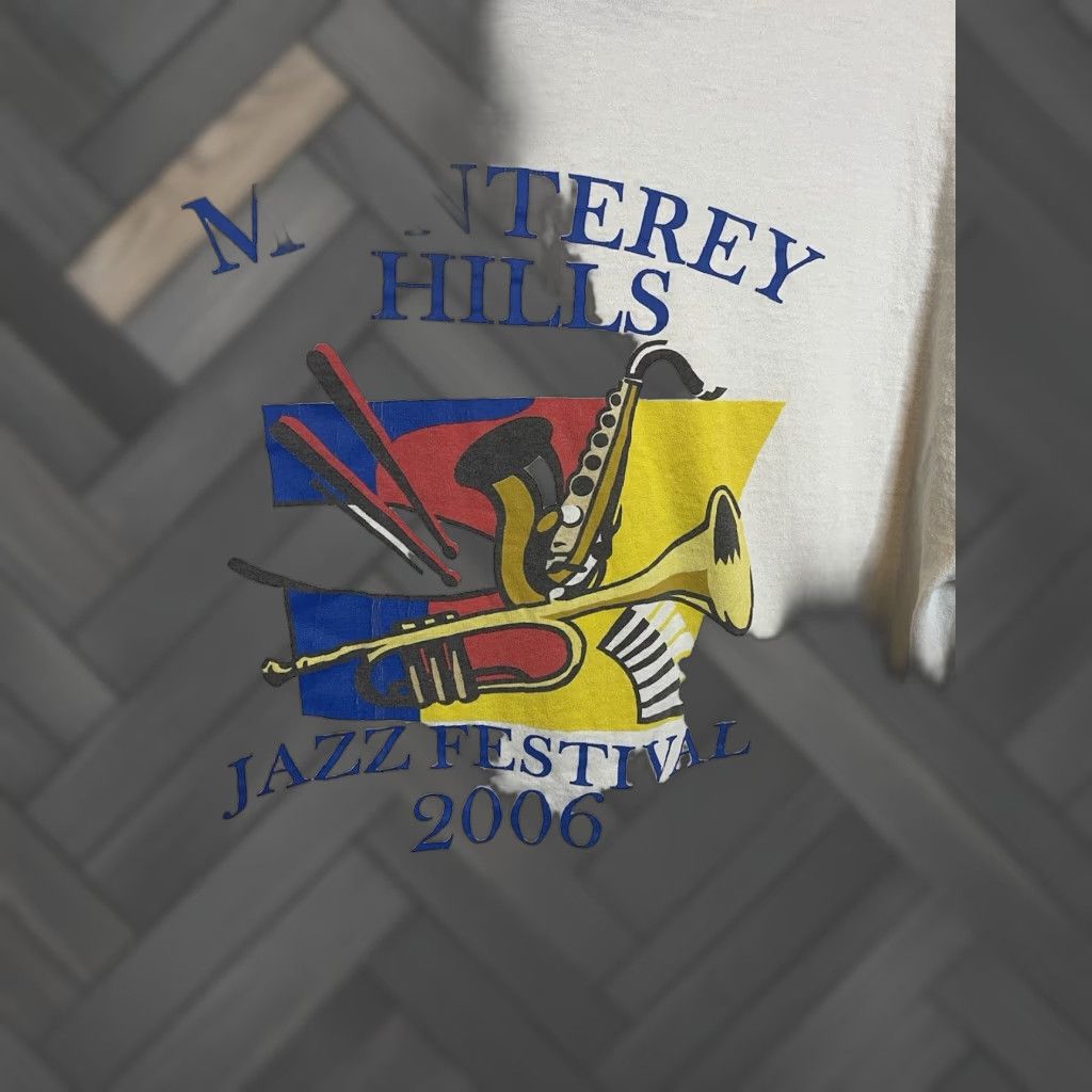 Jerzees Vintage Monterey Jazz Festival Club T Shirt Adult Xl White Jazz T Shirt Men 80s Music Graphi Hoodie, Sweatshirt
