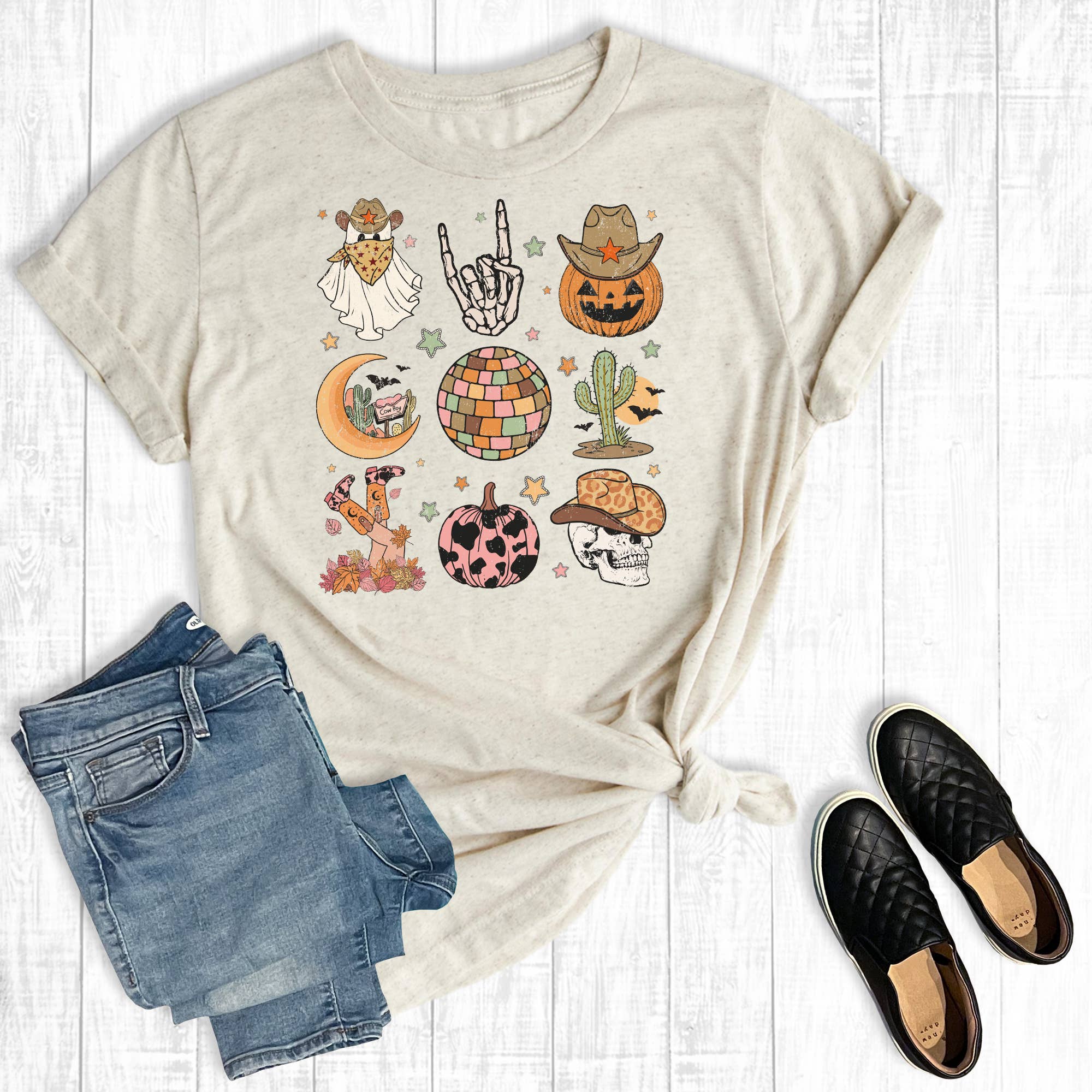 Western Fall Doodles Graphic Tee Hoodie, Sweatshirt | PodTeesHub.com