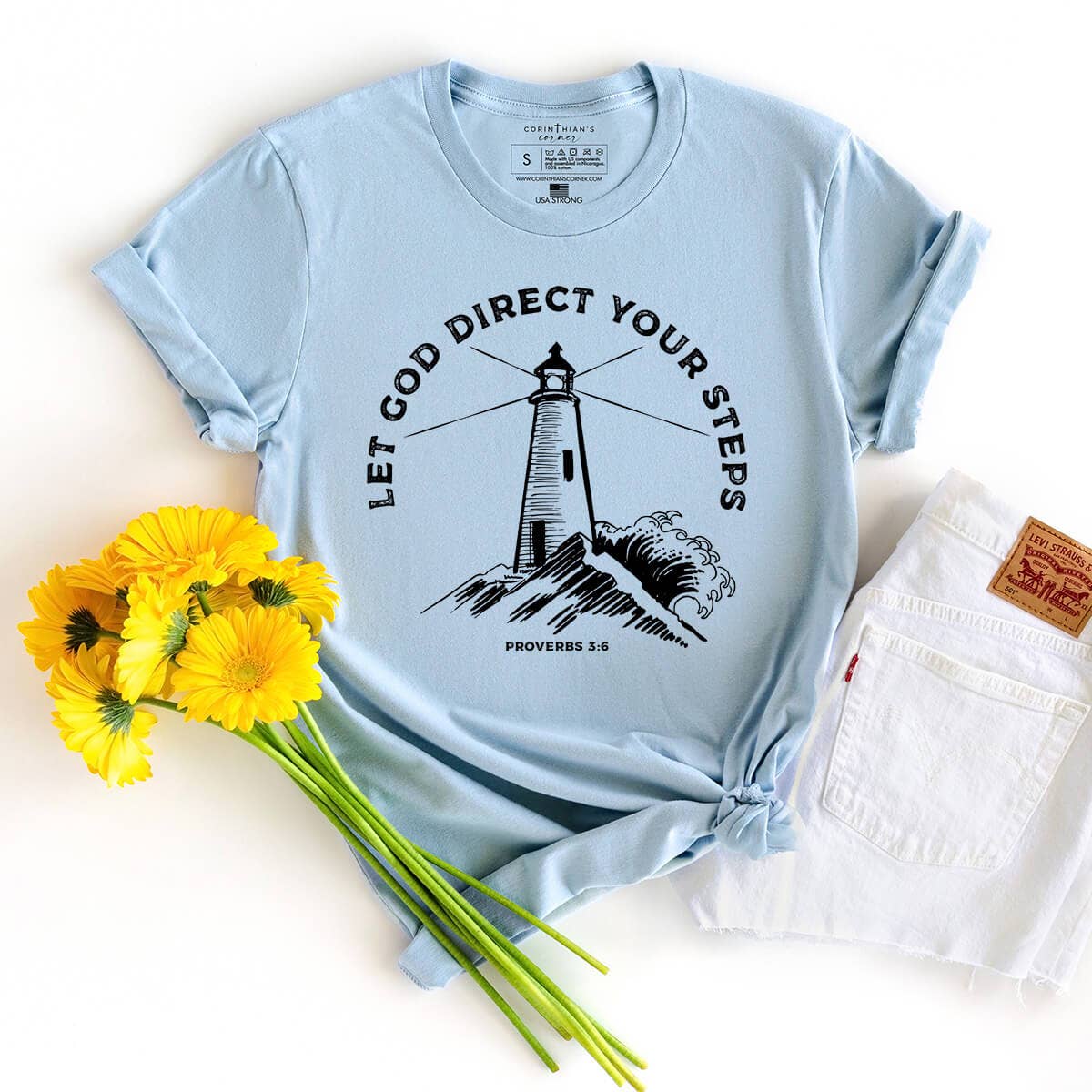 Let God Direct Your Steps Graphic Tee Shirt Hoodie, Sweatshirt | PodTeesHub.com