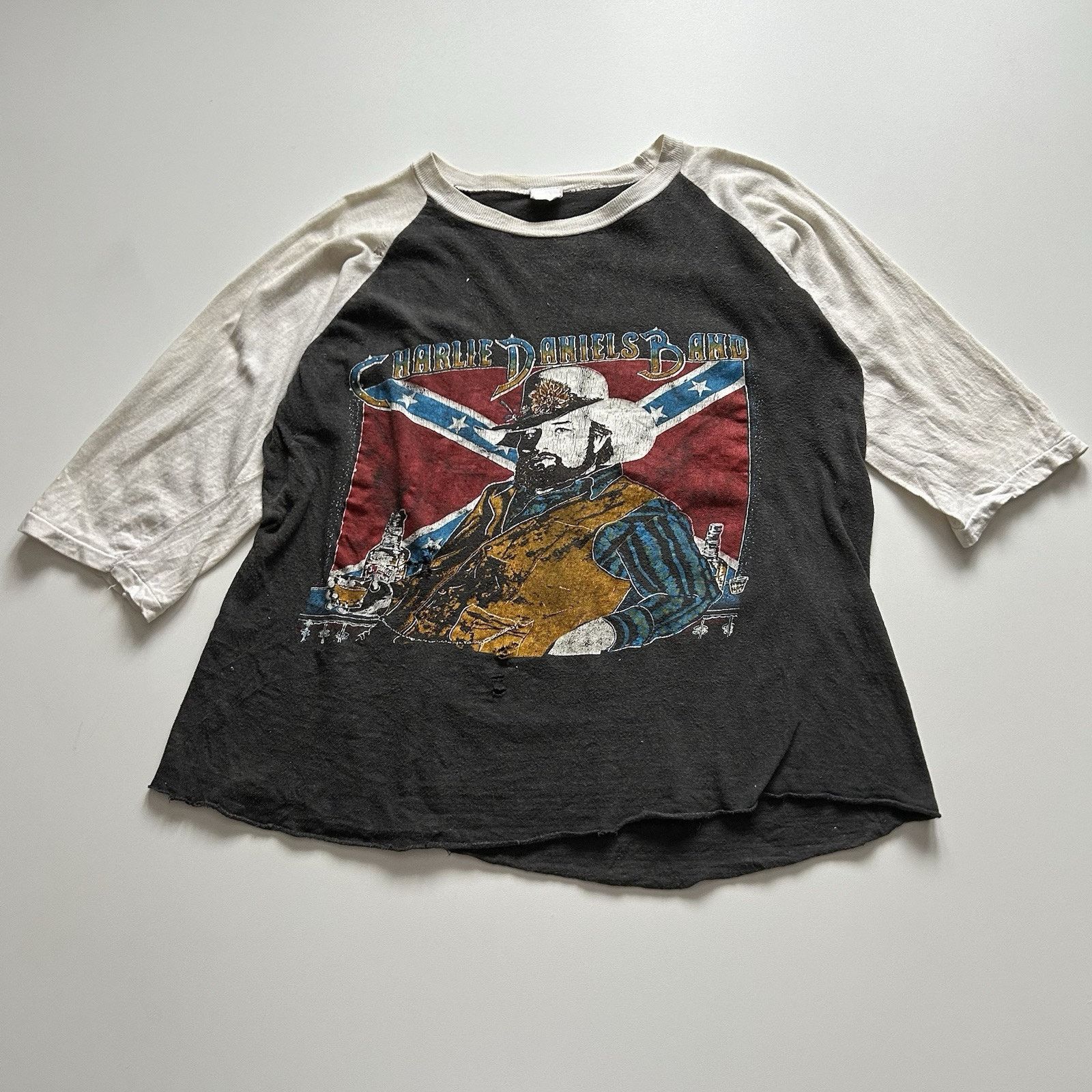 Vintage 80s Charlie Daniels Band Raglan T Shirt Small Rare Hoodie, Sweatshirt | PodTeesHub.com