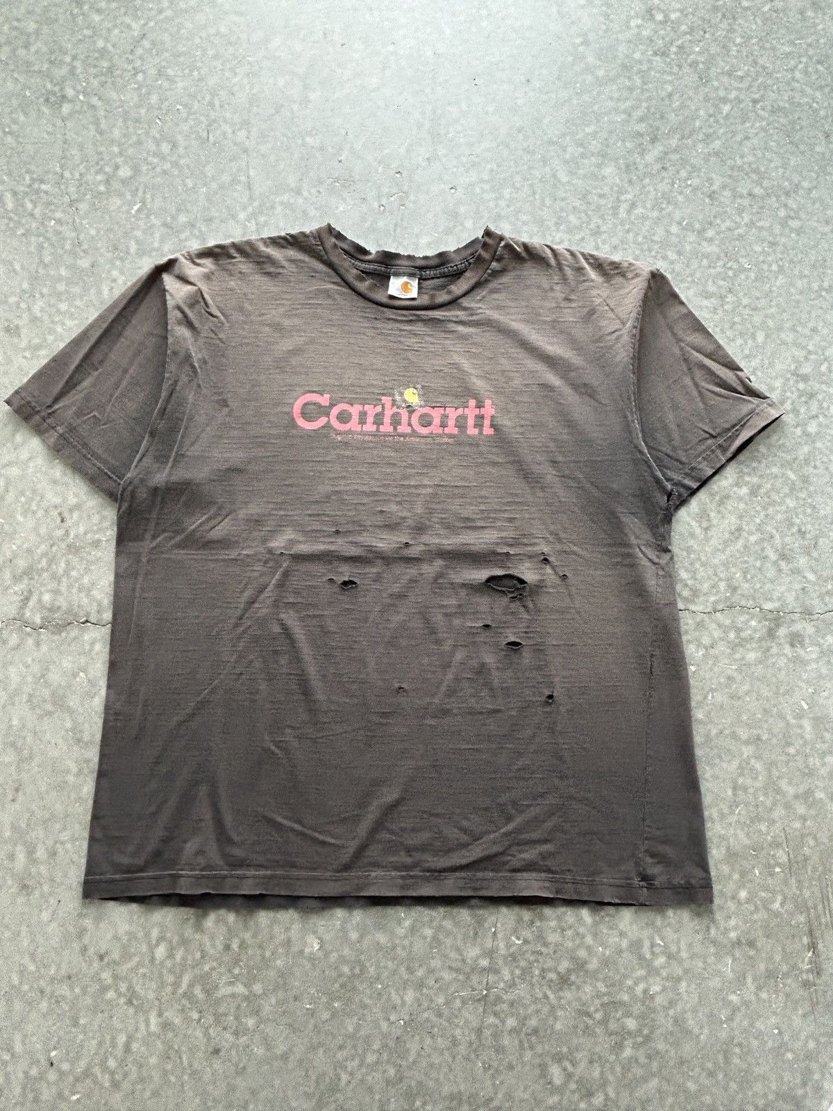 Vintage 90s Carhartt Graphic Tee Thrashed Erd Grunge Baggy Hoodie, Sweatshirt | PodTeesHub.com