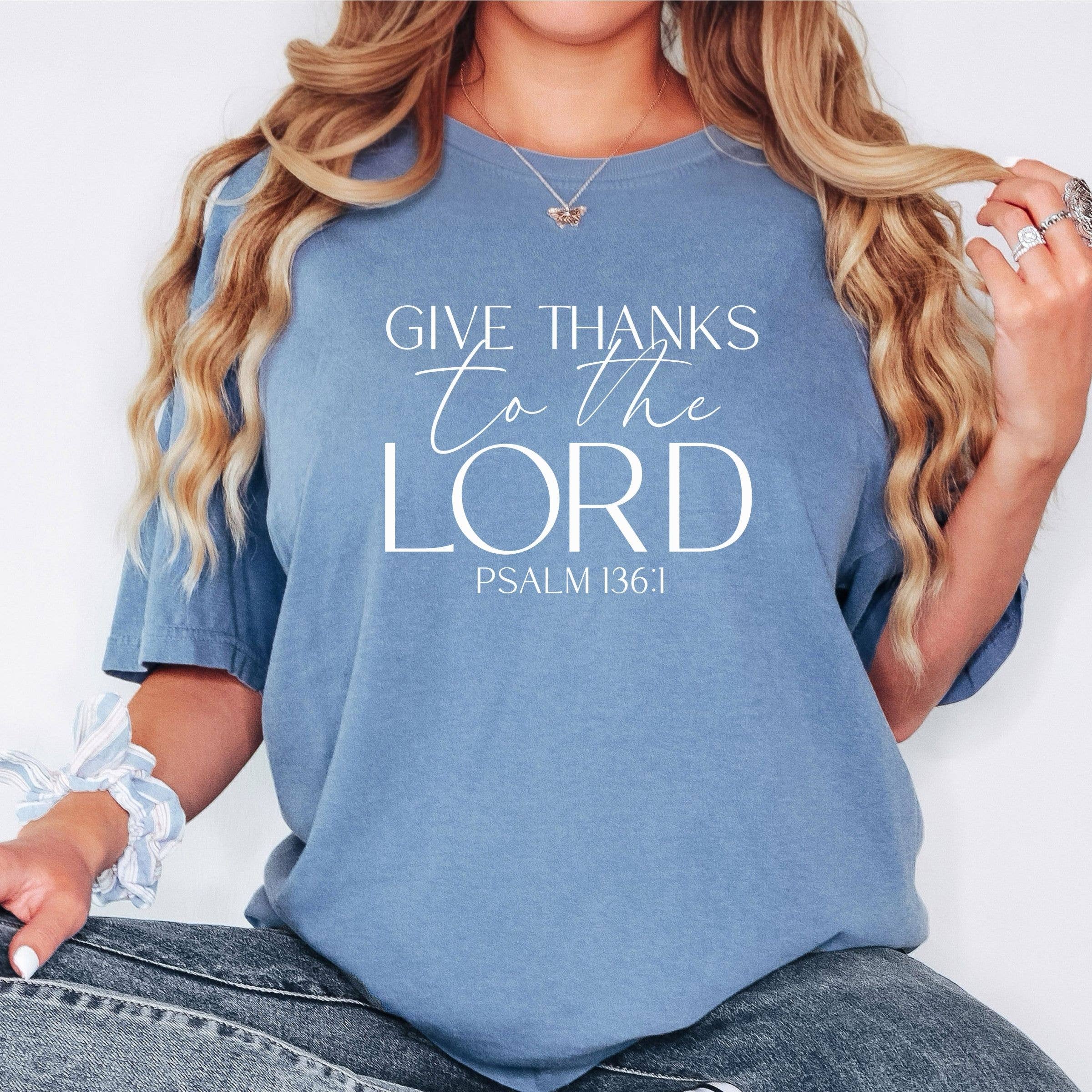 Give Thanks To the Lord Fall Graphic Tee - Christian Tee Hoodie, Sweatshirt | PodTeesHub.com