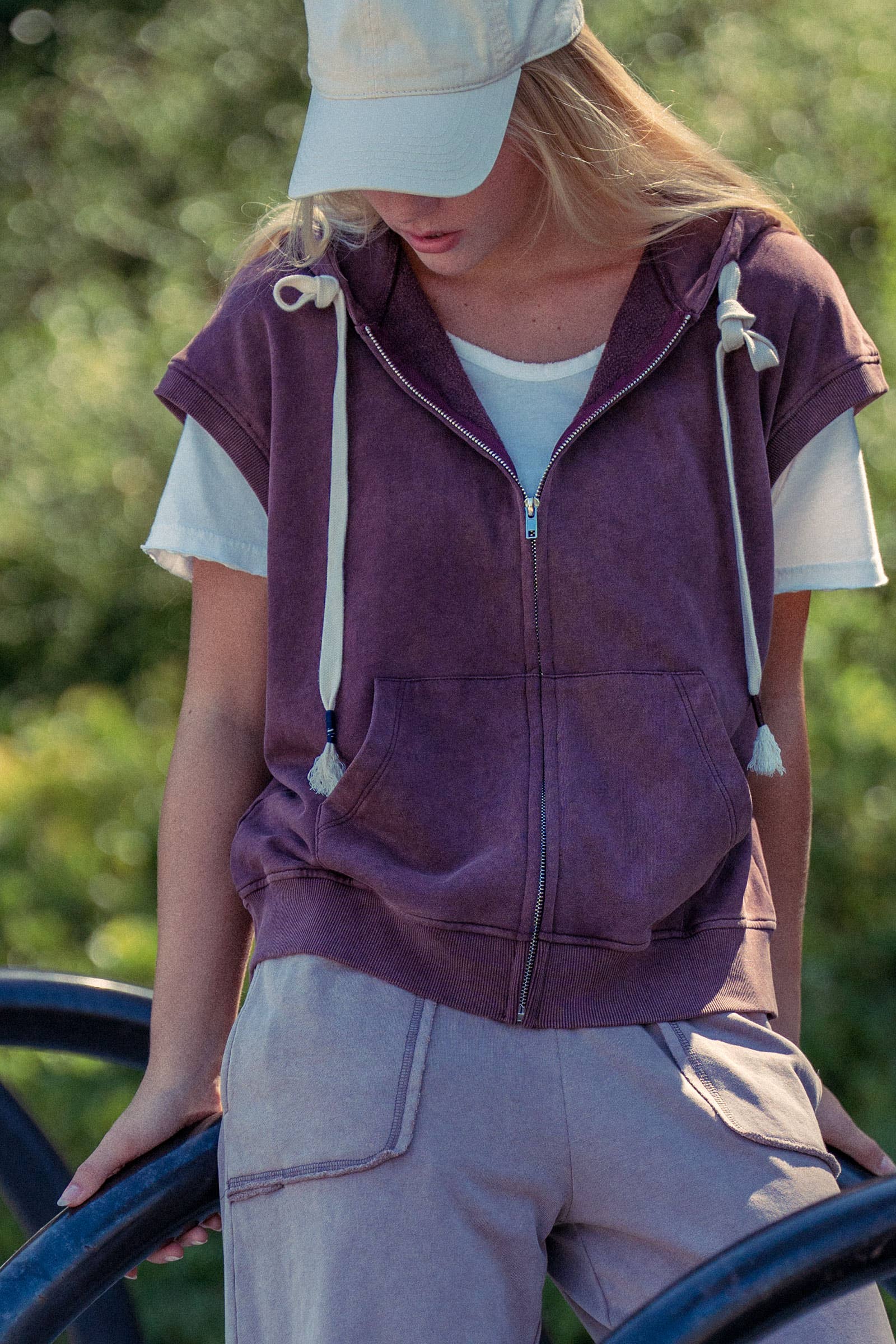 Vintage-Wash Sleeveless Terry Hoodie T-Shirts, Sweatshirt | PodTeesHub.com