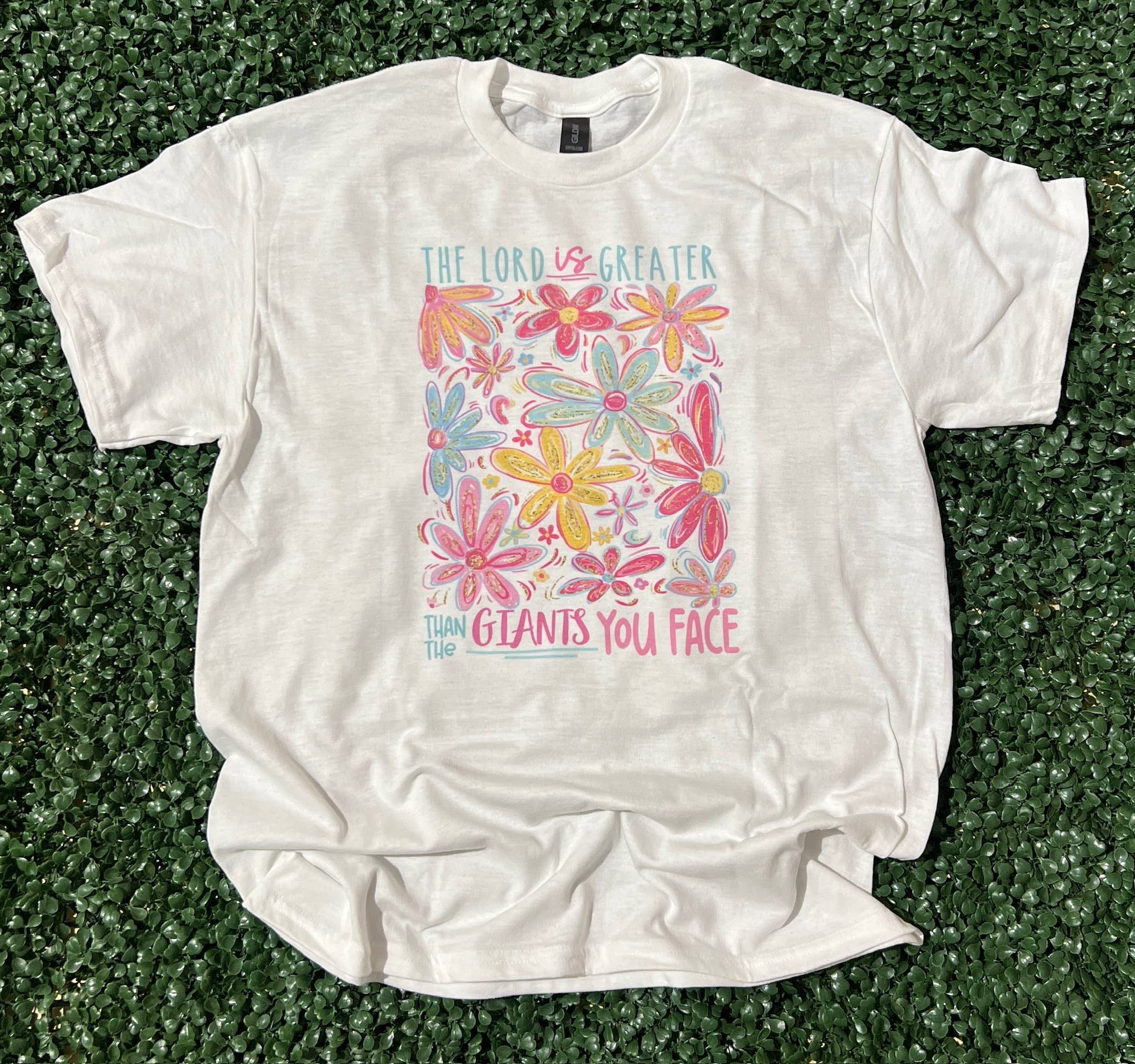 The Lord Is Greater Floral On White Tee Hoodie, Sweatshirt | PodTeesHub.com
