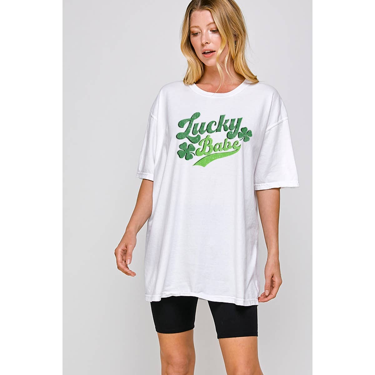 Lucky Babe  Graphic Oversized Tee Hoodie, Sweatshirt | PodTeesHub.com