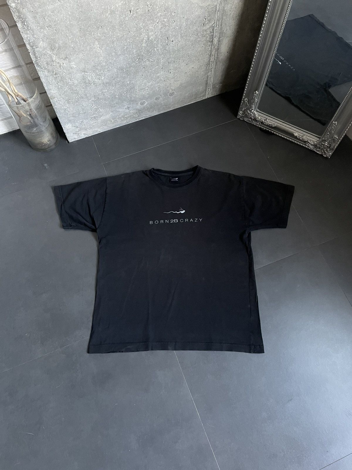 Other Vintage 90s Distressed Washed Tee Born 2b Crazy Sperm Cum Y2 Hoodie, Sweatshirt | PodTeesHub.com