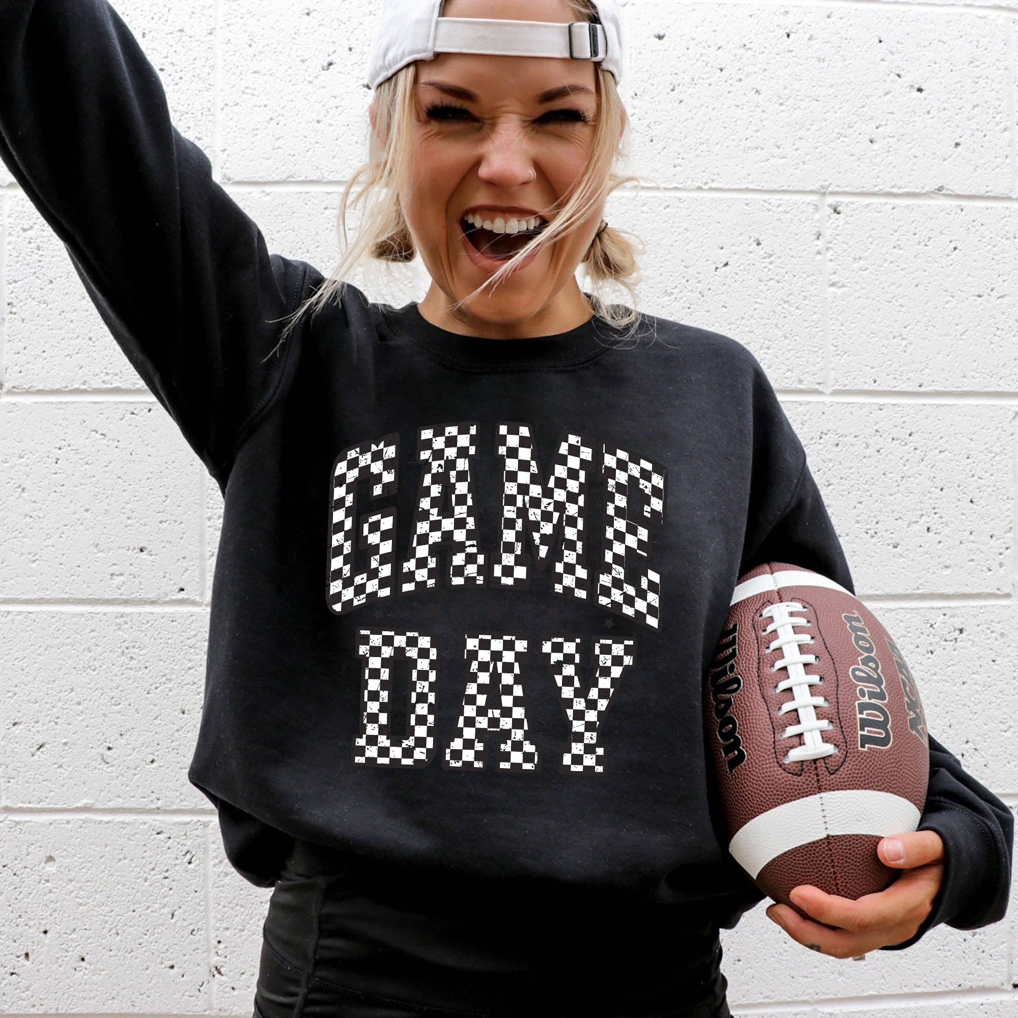 Game Day, Checkered, Football, Sports Touchdown Sweatshirt T-Shirts, Hoodie | PodTeesHub.com