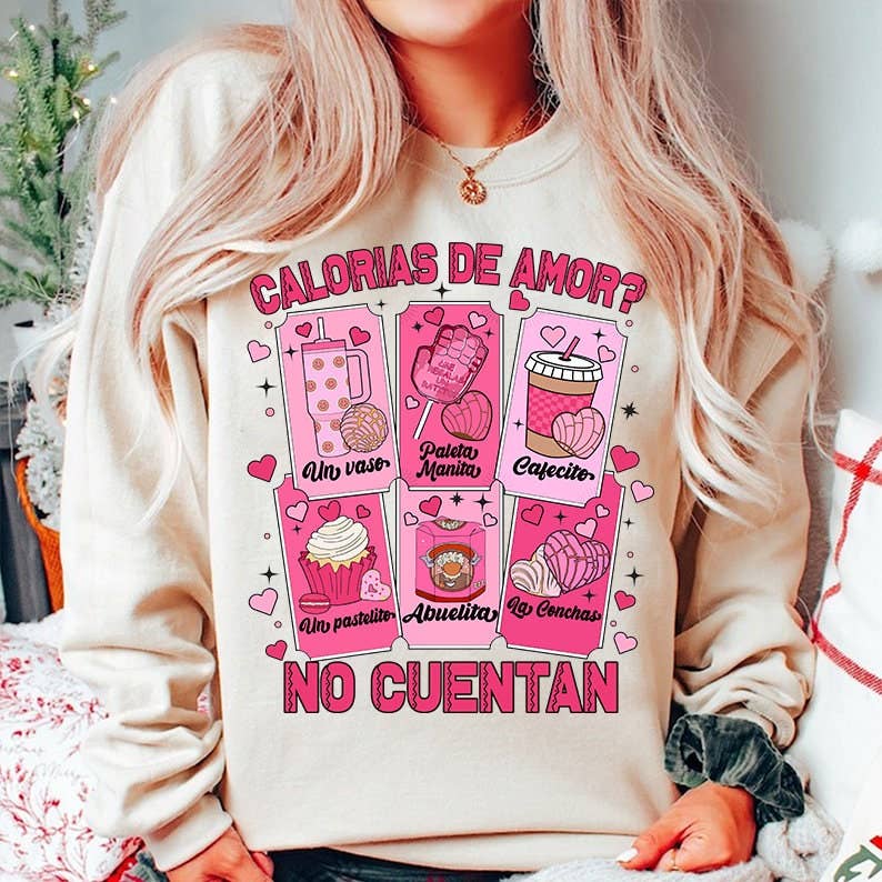 Mexican Love Calories Don't Count Valentine's Day Sweatshirt T-Shirts, Hoodie | PodTeesHub.com