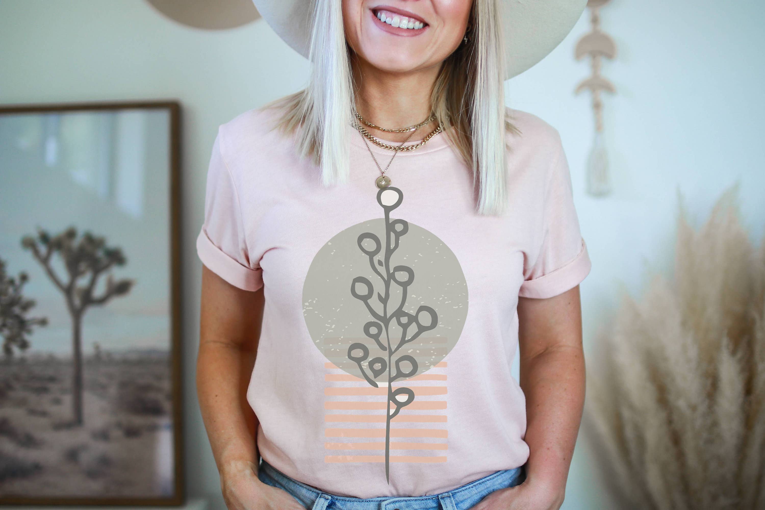 Modern #6 Boho Leaf | Boho Tshirt Hoodie, Sweatshirt | PodTeesHub.com