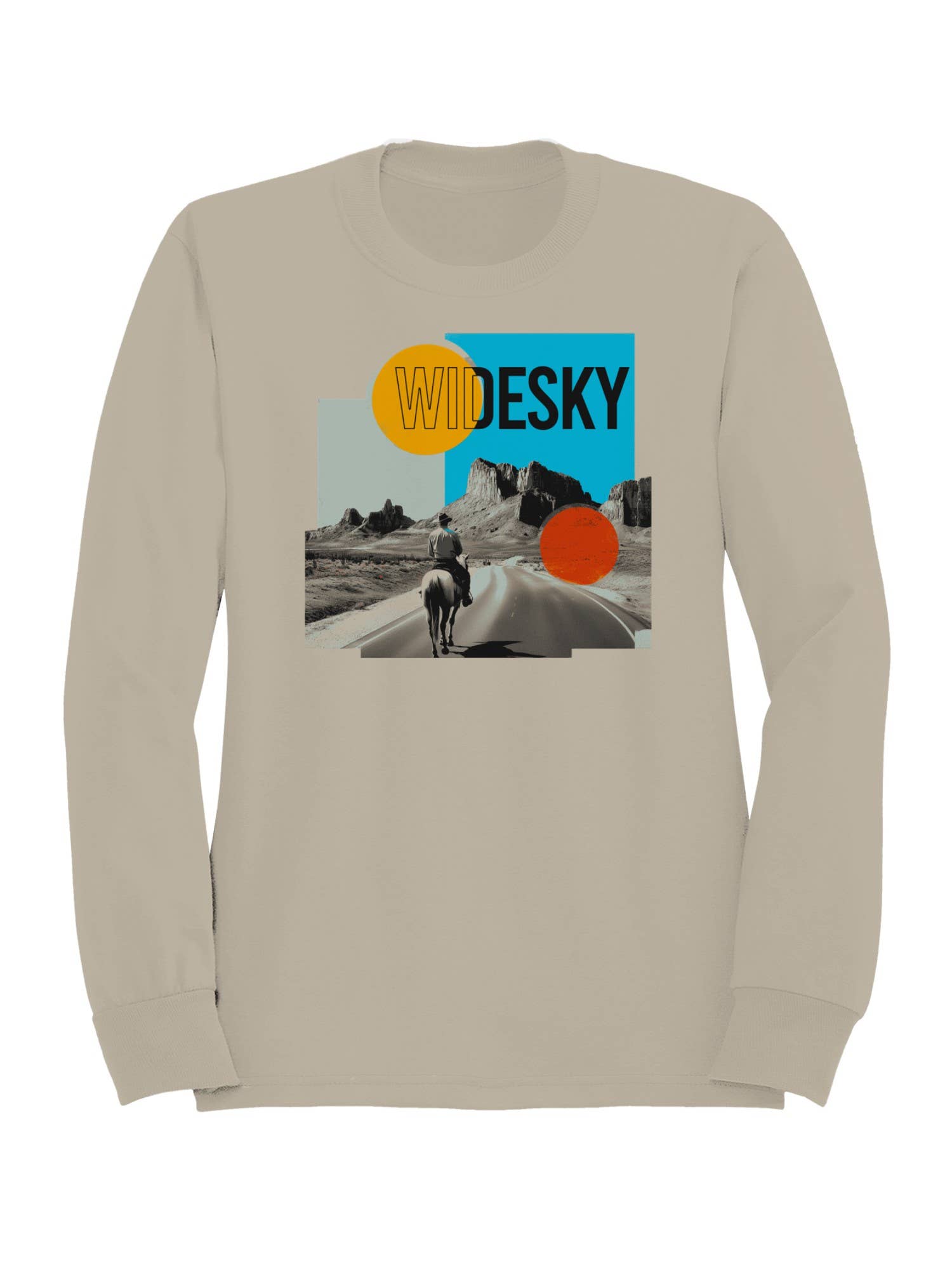 Wide Sky Western Landscape Art Men's Sweatshirt T-Shirts, Hoodie | PodTeesHub.com