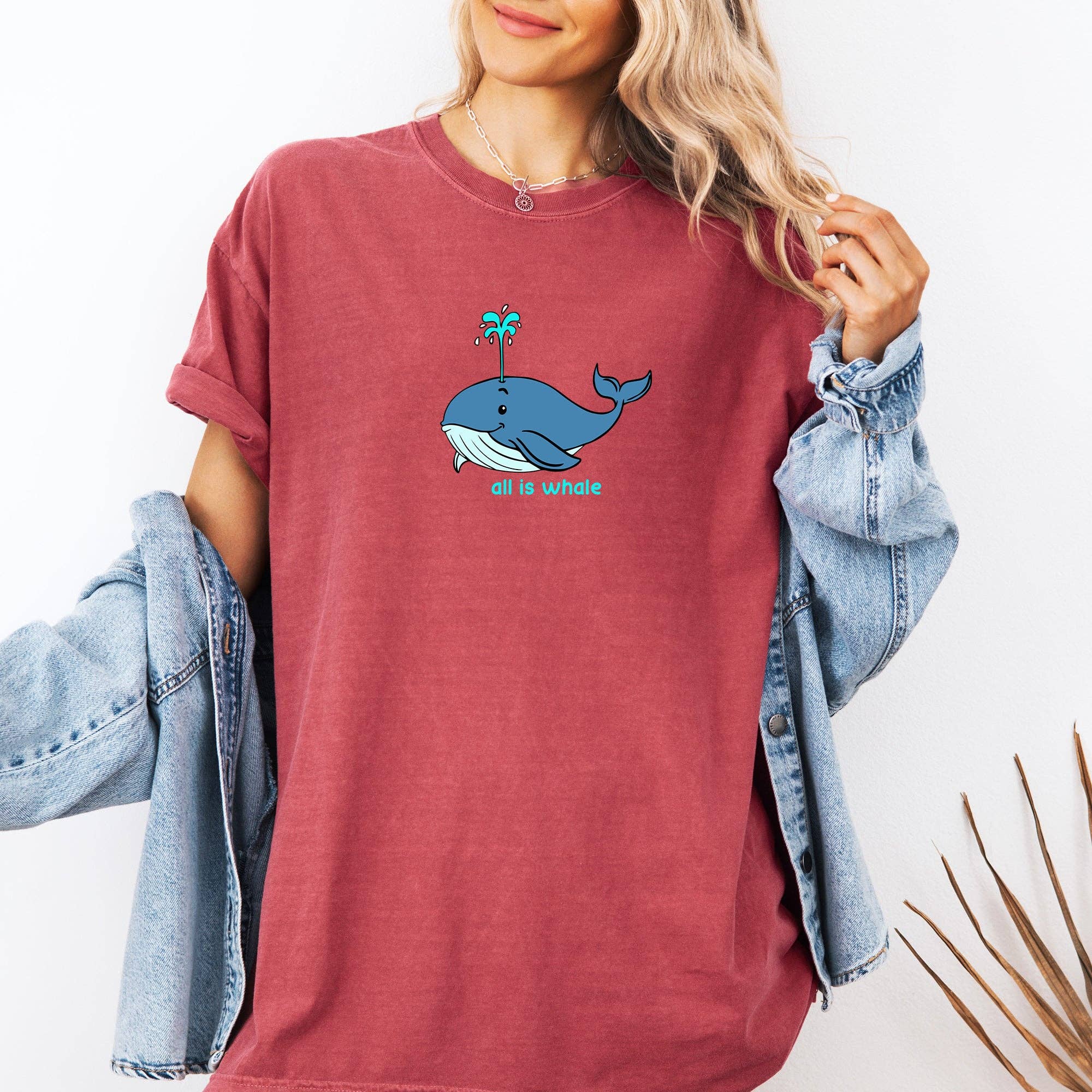 All Is Whale, Cute, Funny, Minimalist, Beach T-Shirt Hoodie, Sweatshirt | PodTeesHub.com