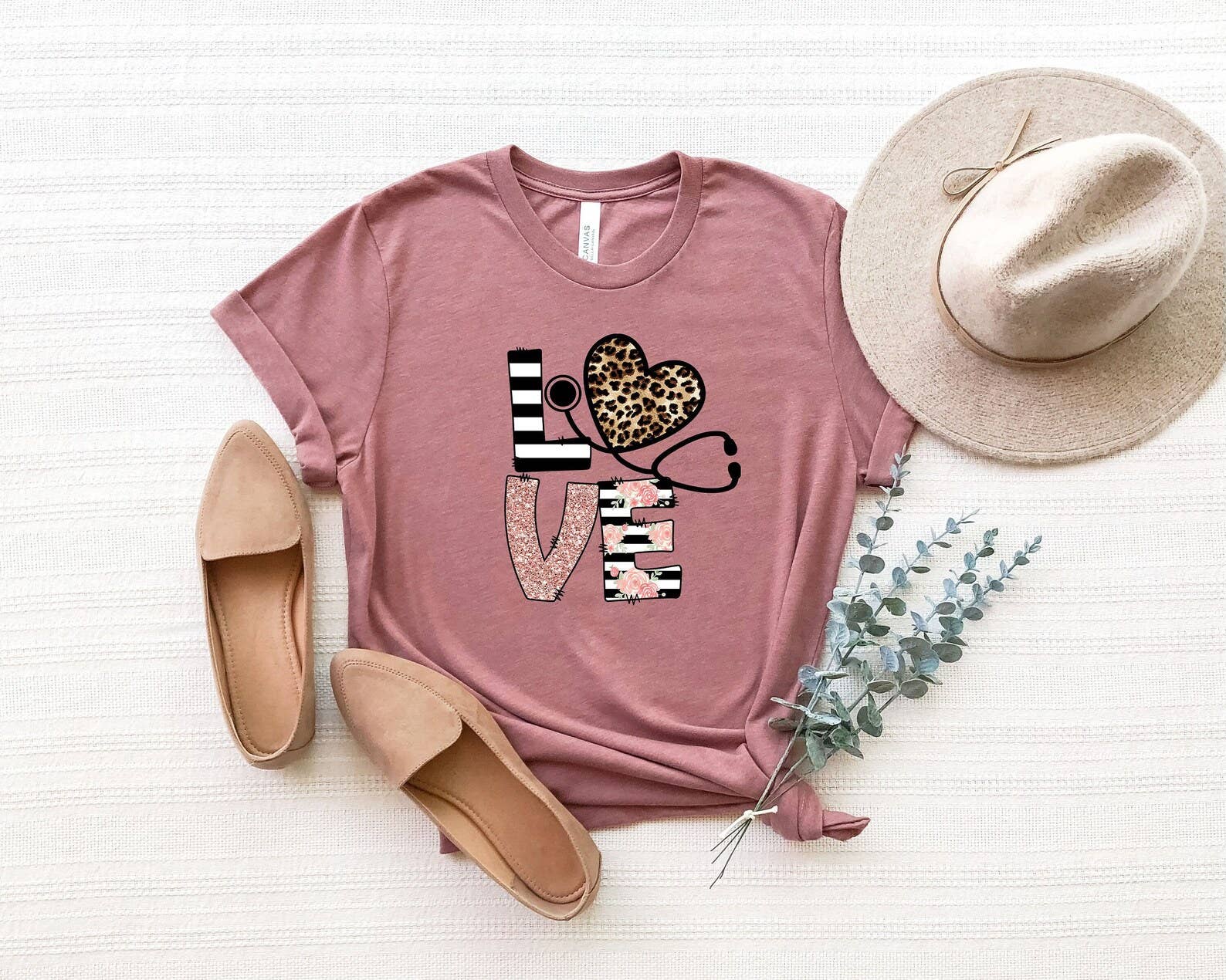 Love Stethoscope Heart Rose T-Shirt Hoodie, Sweatshirt | PodTeesHub.com